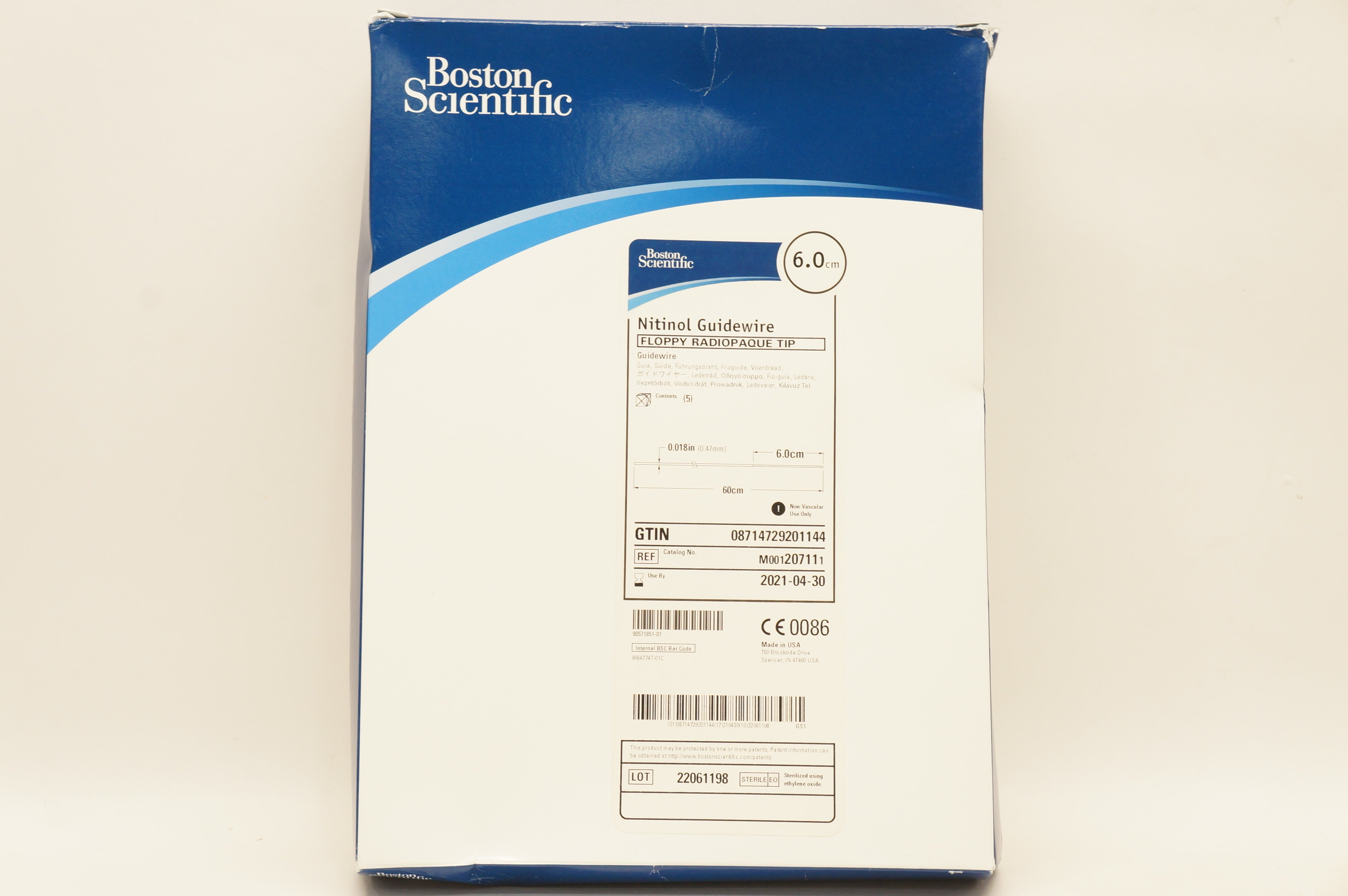 Boston Scientific 20711 Nitinol Guidewire 6.0cm - Box of 5 (x)