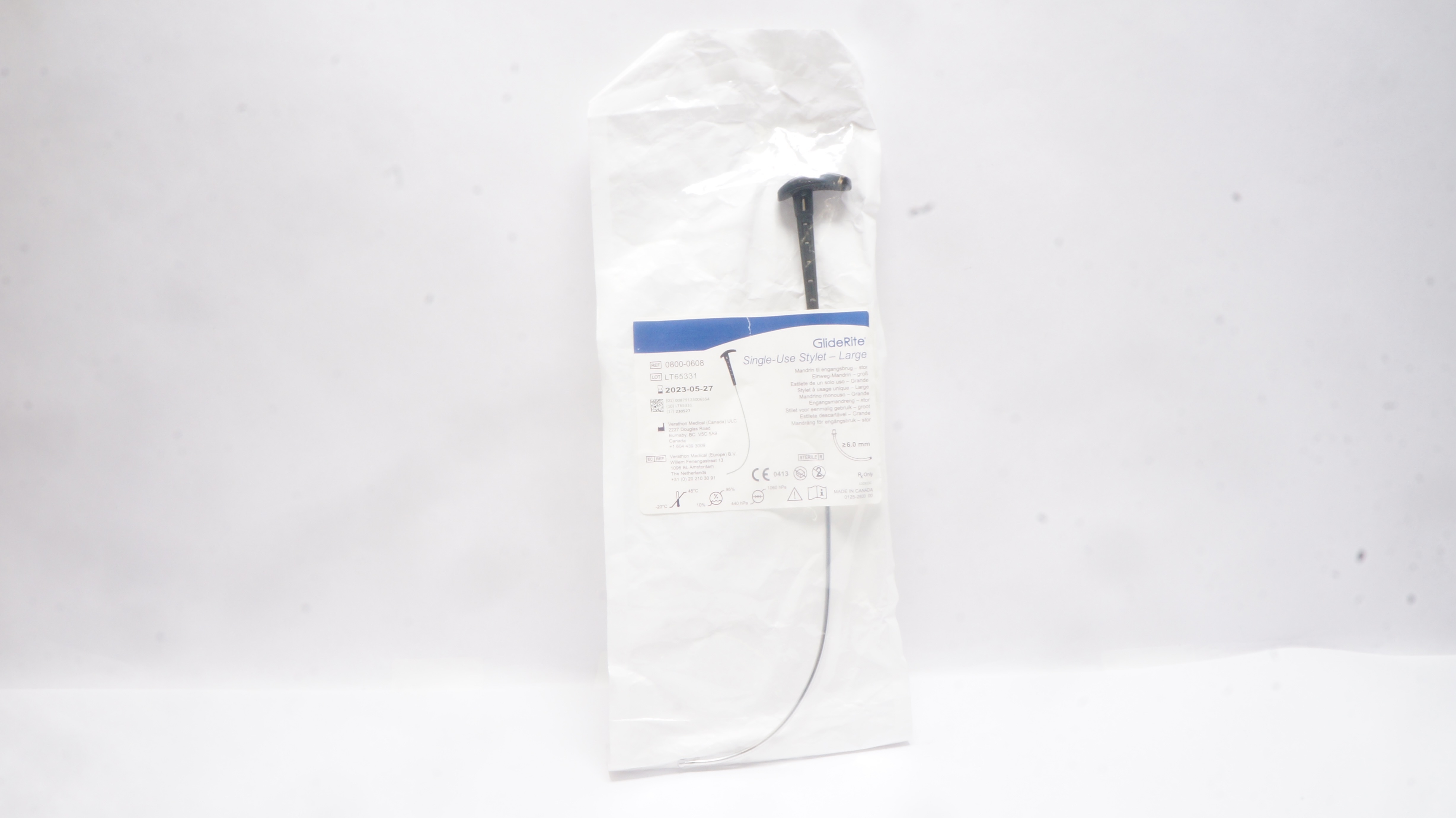 Verathon Medical 0800-0608 GlideRite Single Use Stylet, Large