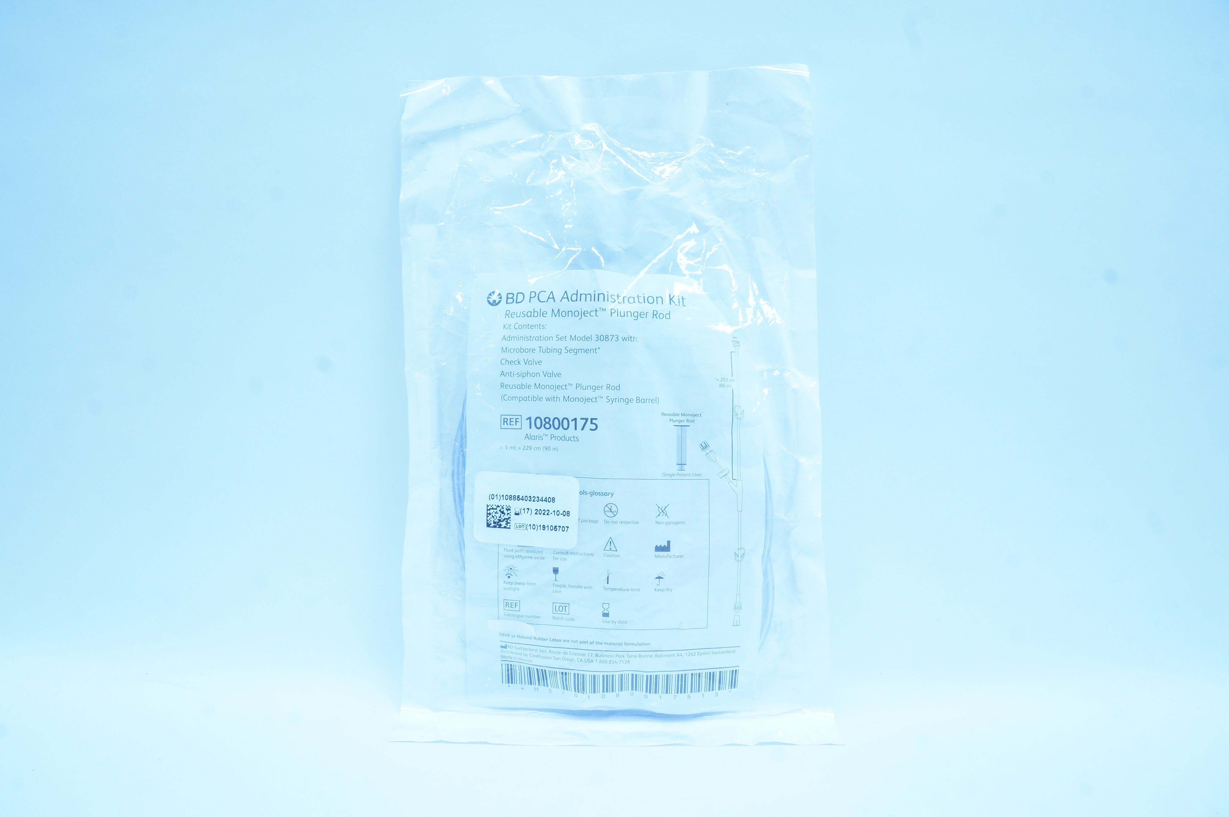BD 10800175 PCA Administration Kit Reusable Monoject Plunger Rod 3ml x 90inch