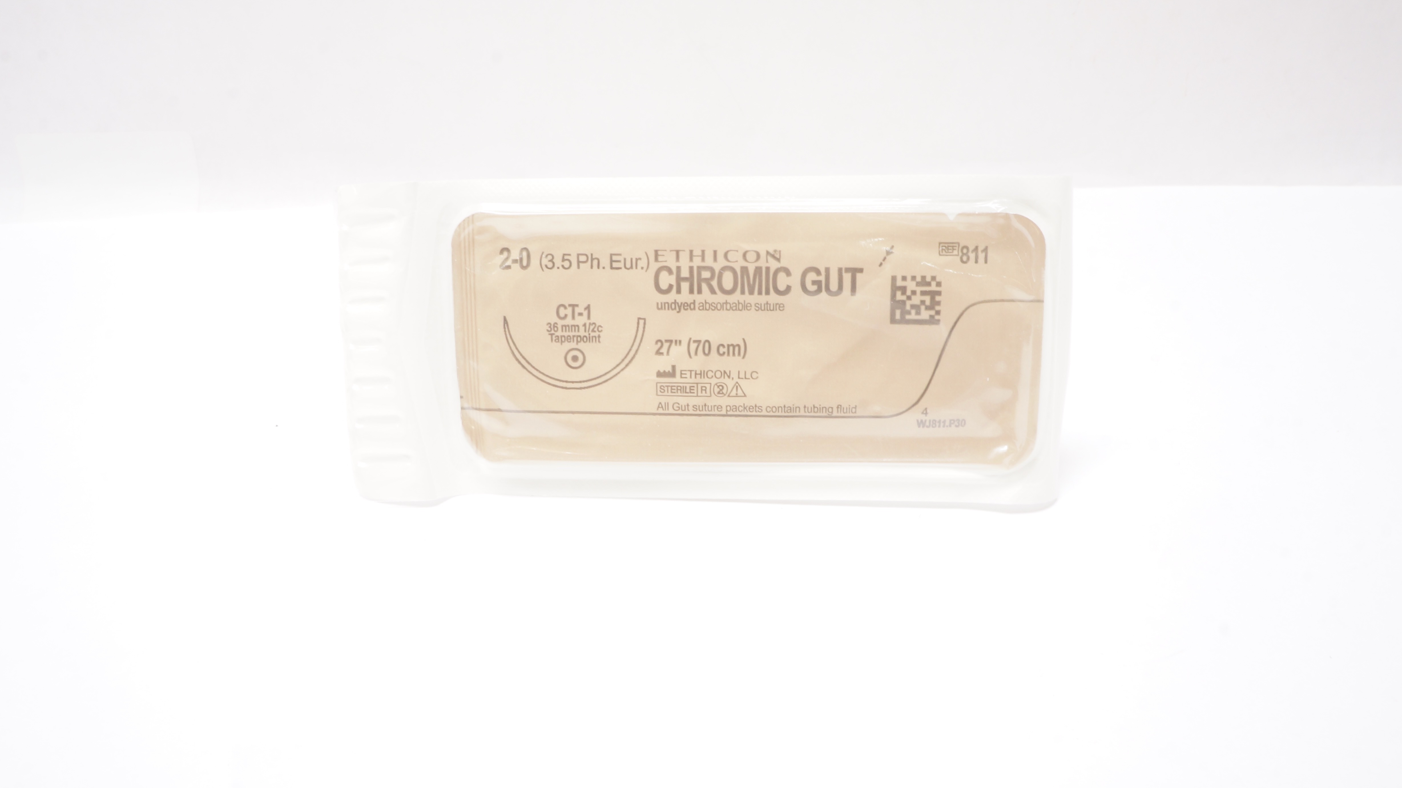 Ethicon 811 2-0 CHROMIC GUT CT-1 36mm 1/2c Taper 27inch (x)