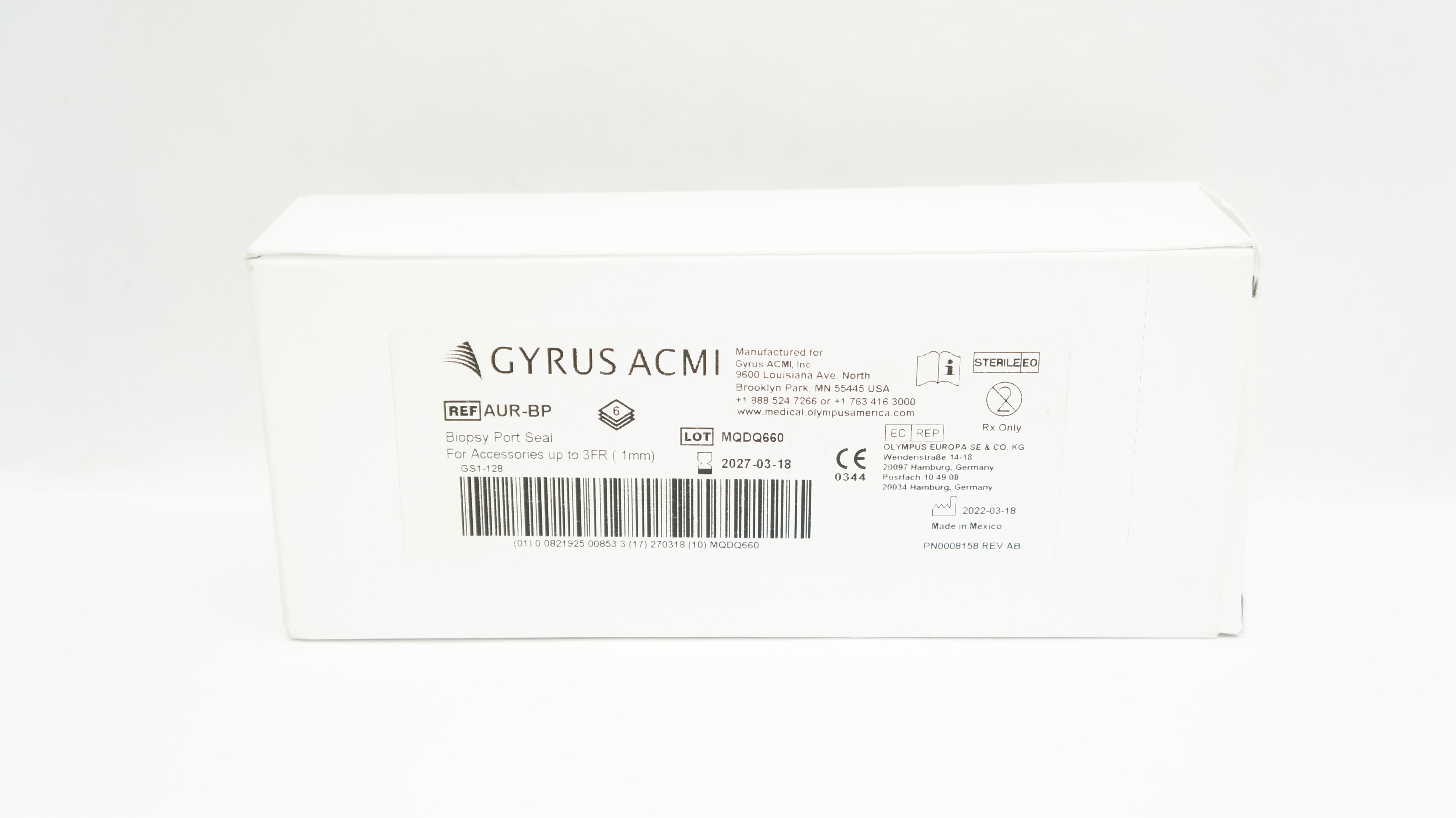 Gyrus ACMI AUR-BP BiopsyPort Seal For Accessories Up To 3Fr - Box of 6