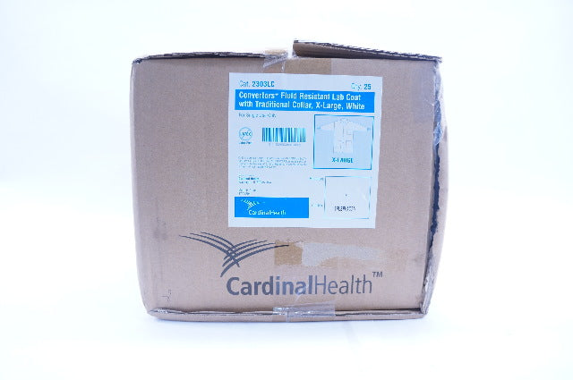 Cardinal Health 2303LC Fluid Resistant Lab Coat, X-Large White - Case of 25