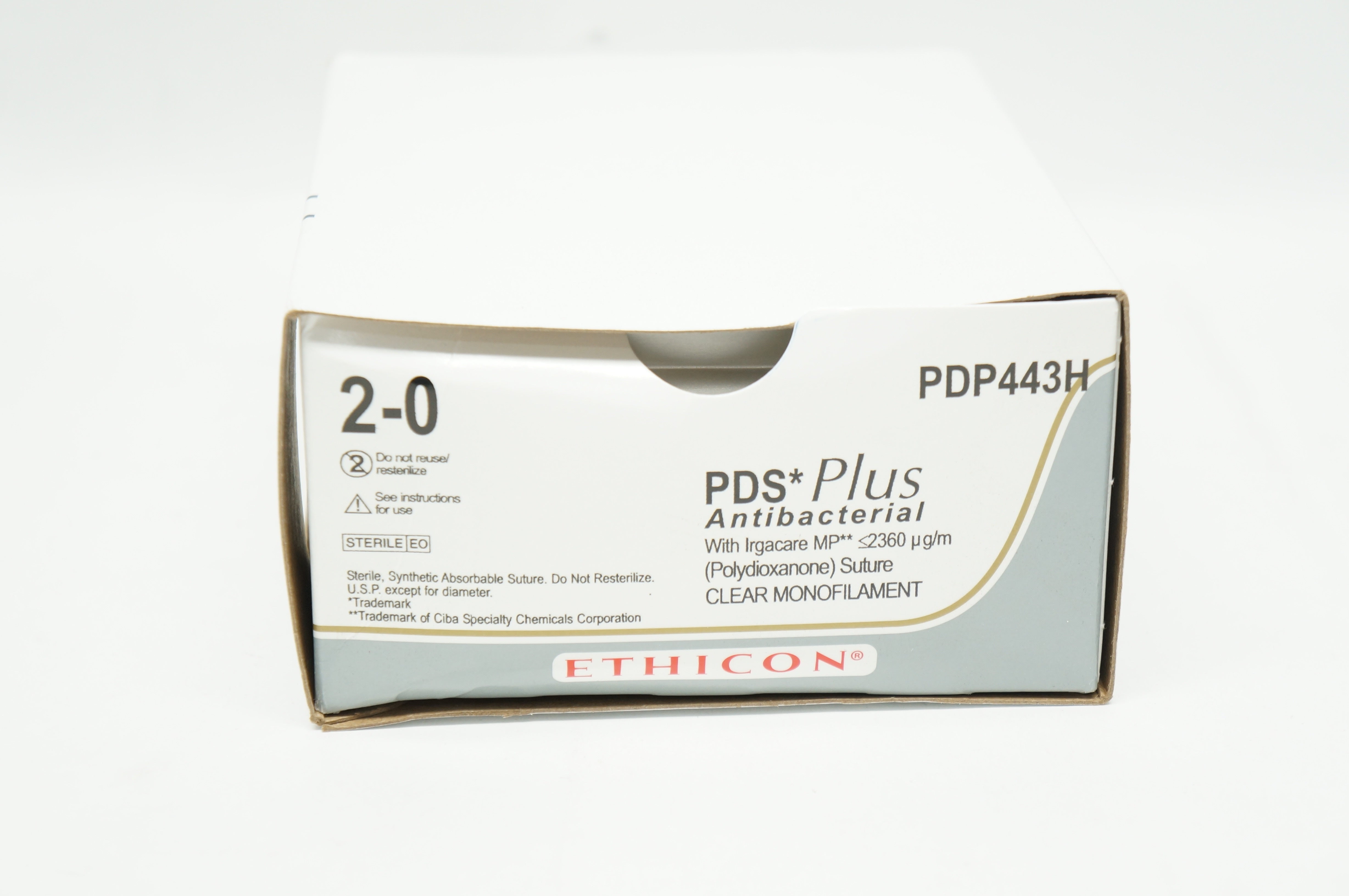Ethicon PDP443H 2-0 PDS Plus, FS-1, 24mm 3/8c Reverse Cutting, 27in. - Box of 36