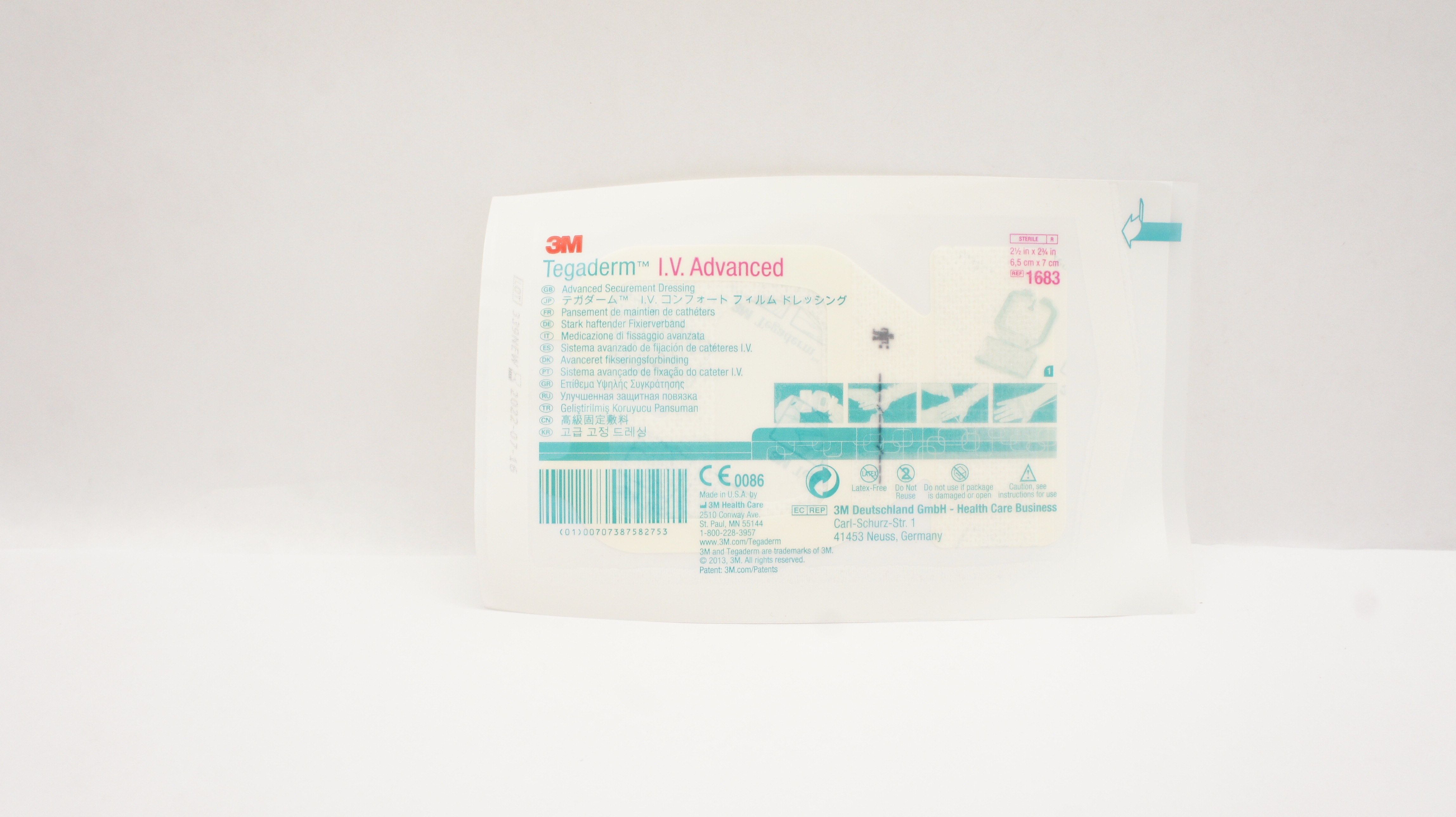 3M 1683 Tegaderm I.V. Advanced Securement Dressing 2-1/2inch x 2-3/4 inch (x)