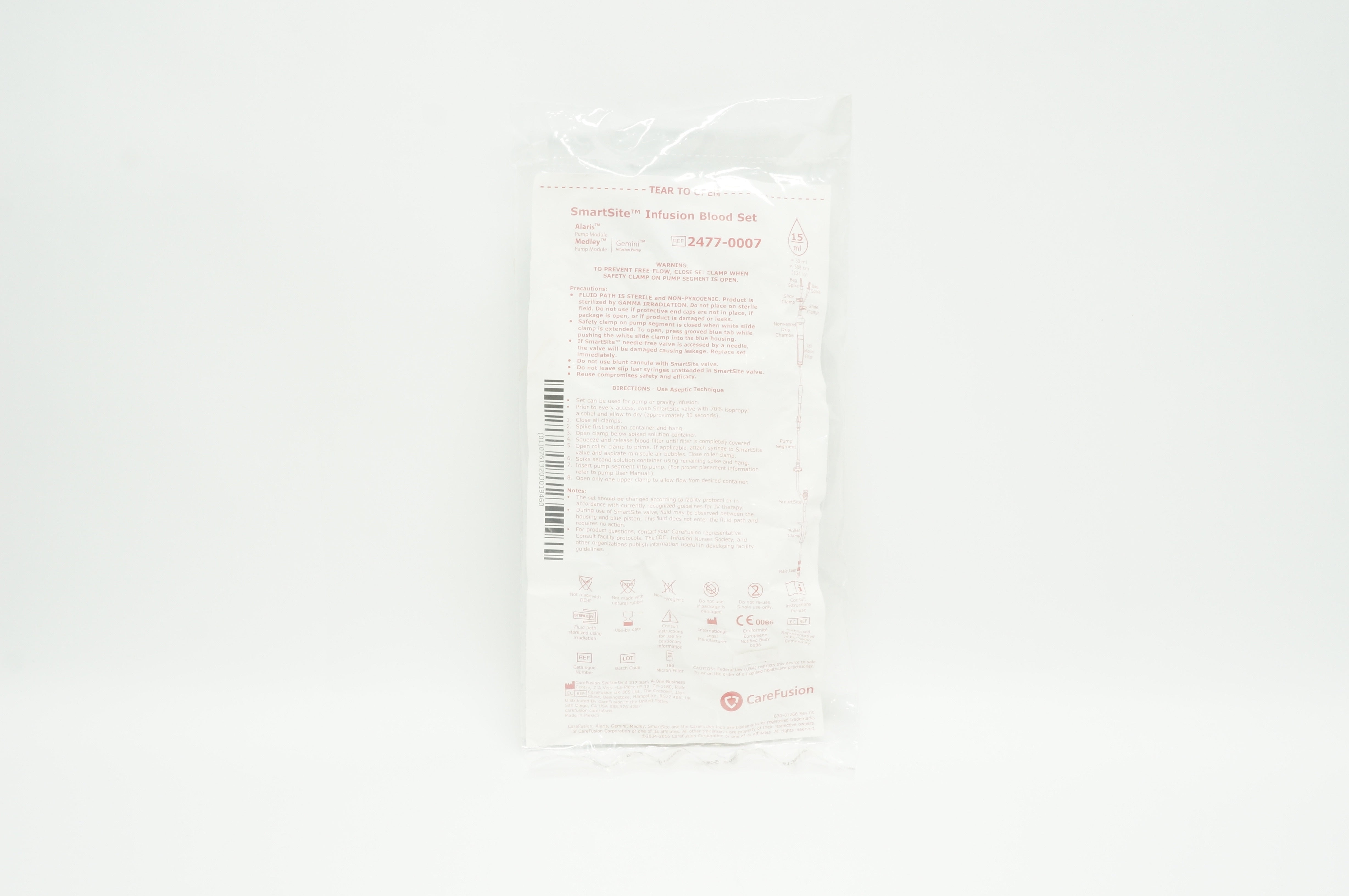 CareFusion 2477-0007 Alaris SmartSite Infusion Blood Set, 15ml x 121inch (x)