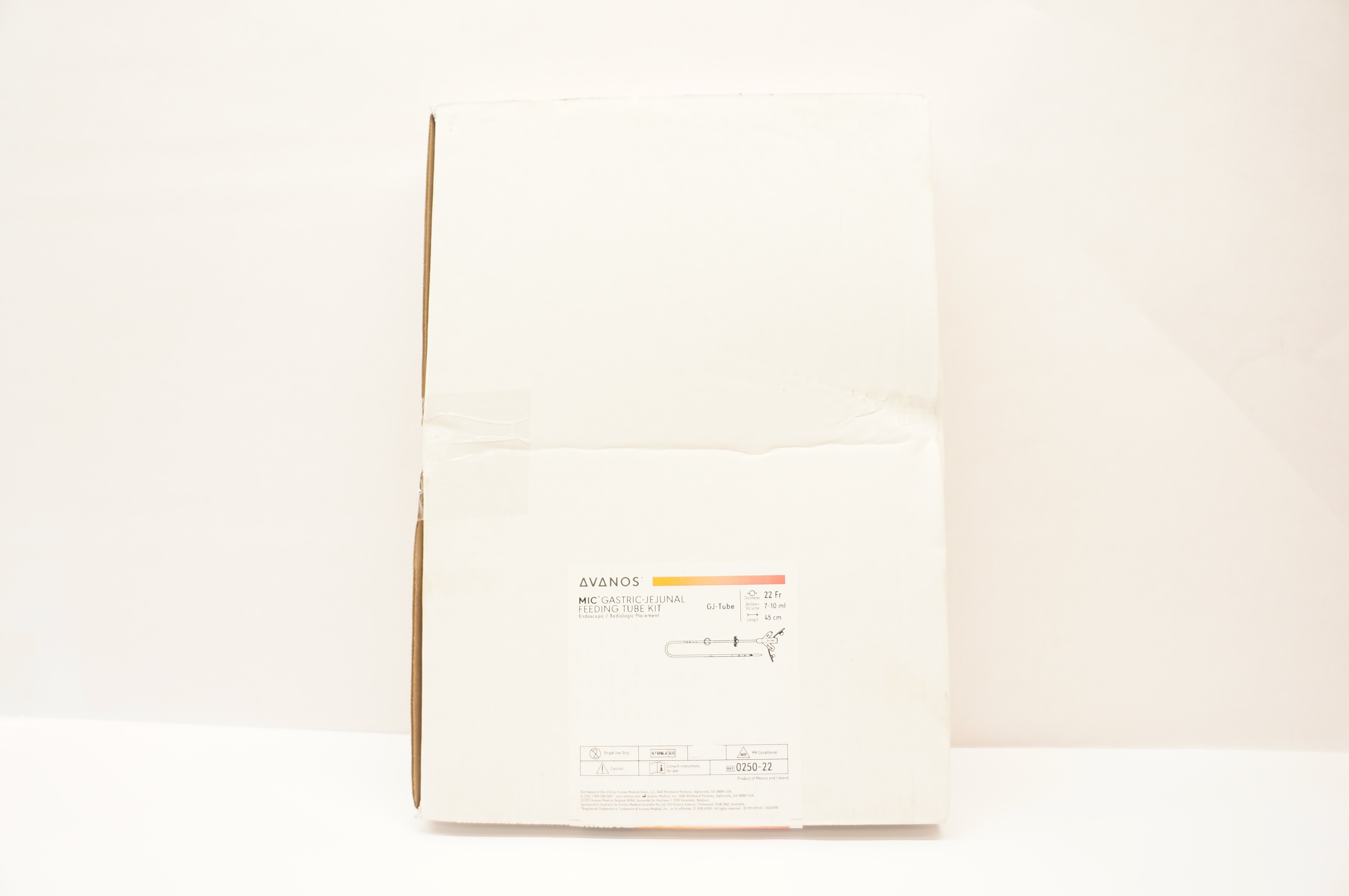 Avanos 0250-22 MIC Gastric-Jejunal Feeding Tube Kit 22Fr x 7-10mL x 45cm (x)
