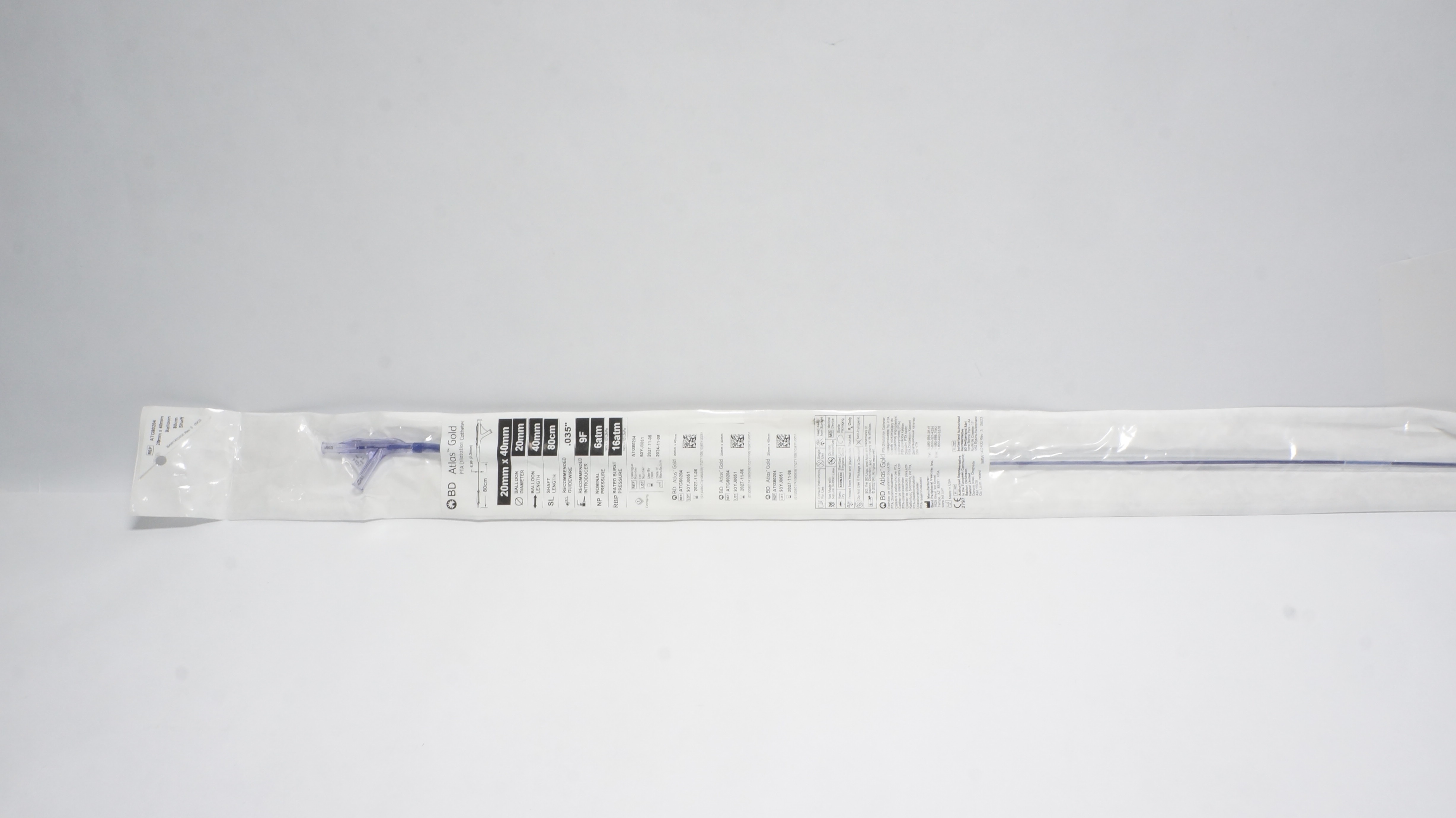 Bard ATG80204 BD Atlas Gold PTA Dilatation Catheter 20mm x 40mm