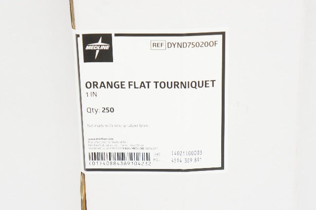 Medline DYND750200F ORange Flat Touniquet 1inch - Box of 250