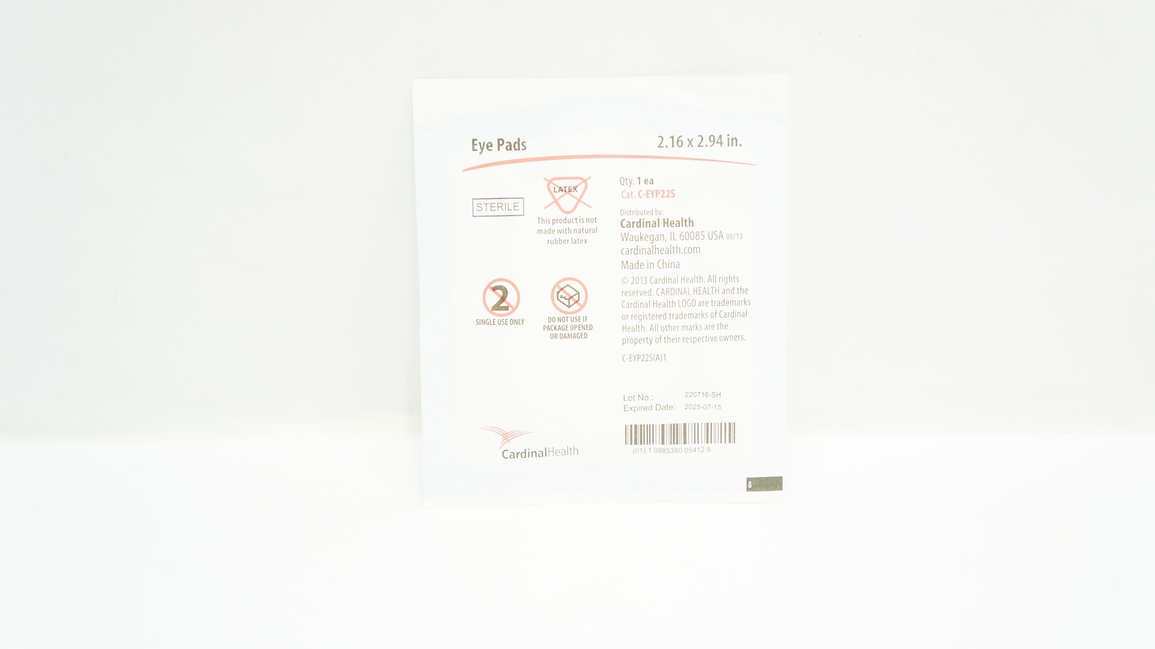 Cardinal Health C-EYP22S Eye Pads 2.16 inch x 2.94 inch