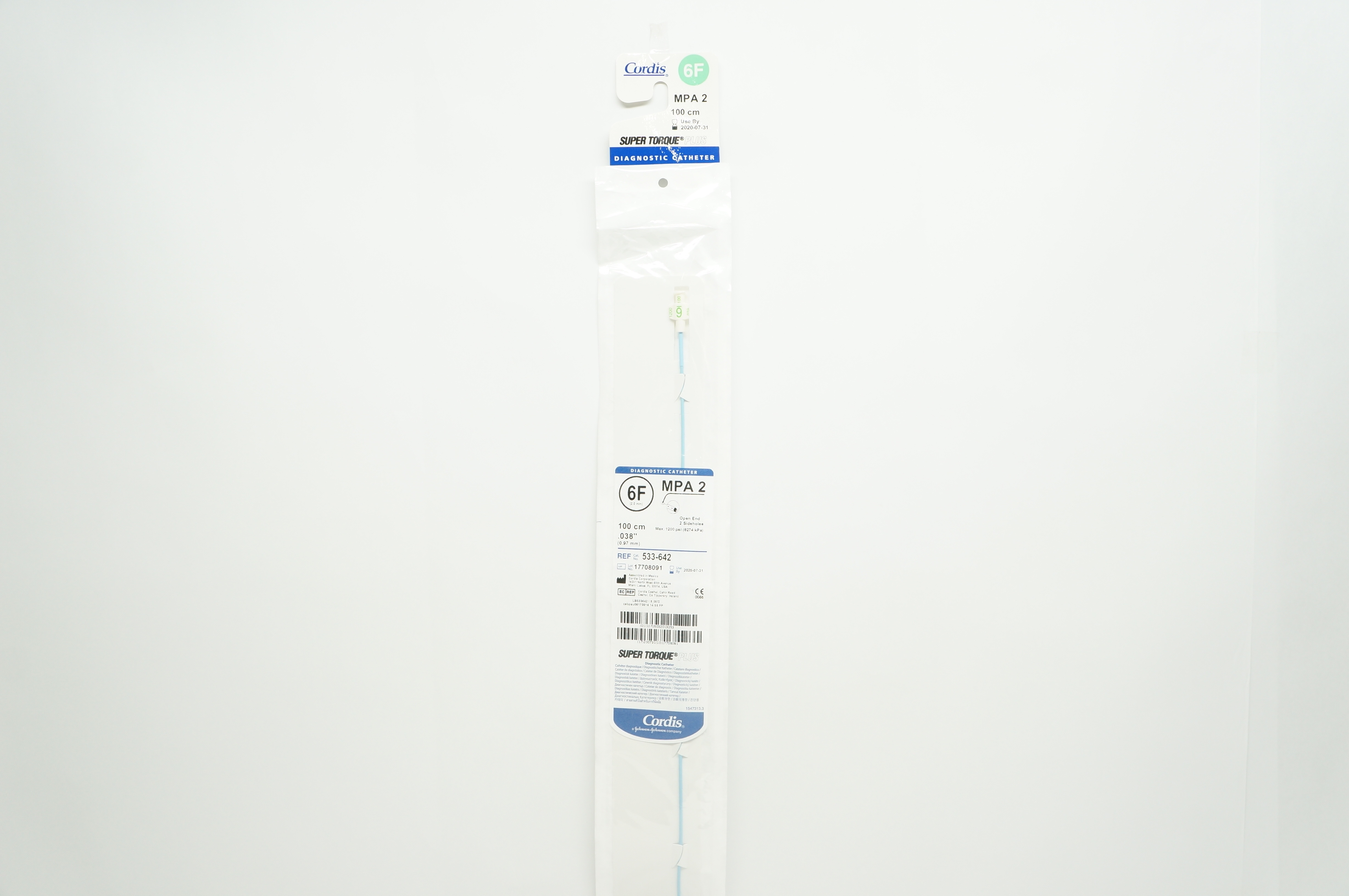Cordis 533-642 Diagnostic Cath. MPA 2, 6F x 100cm (x)