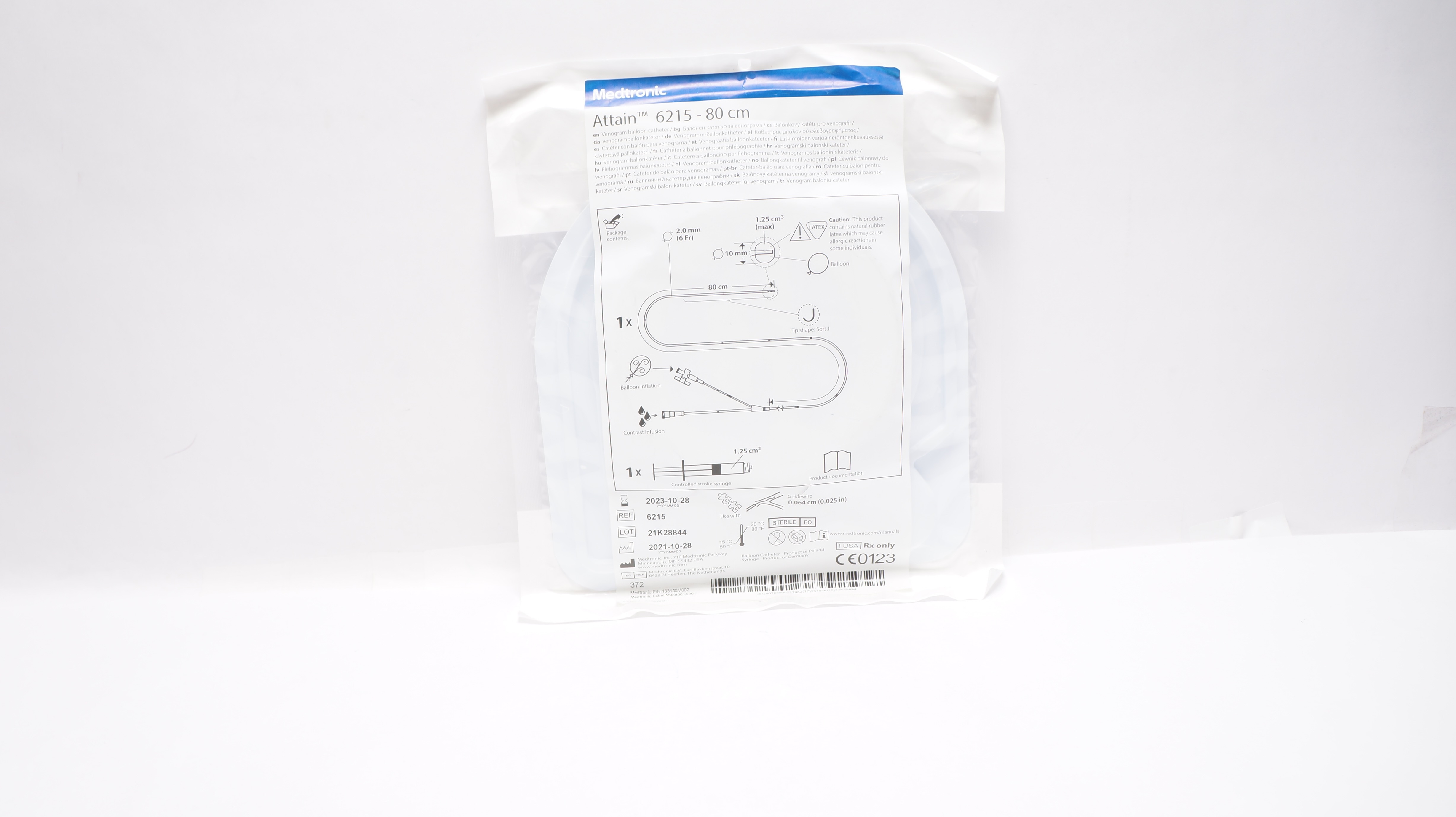 Medtronic 6215 Attain 6215-80cm Venogram Balloon Cath. 80cm x 10mm (x)