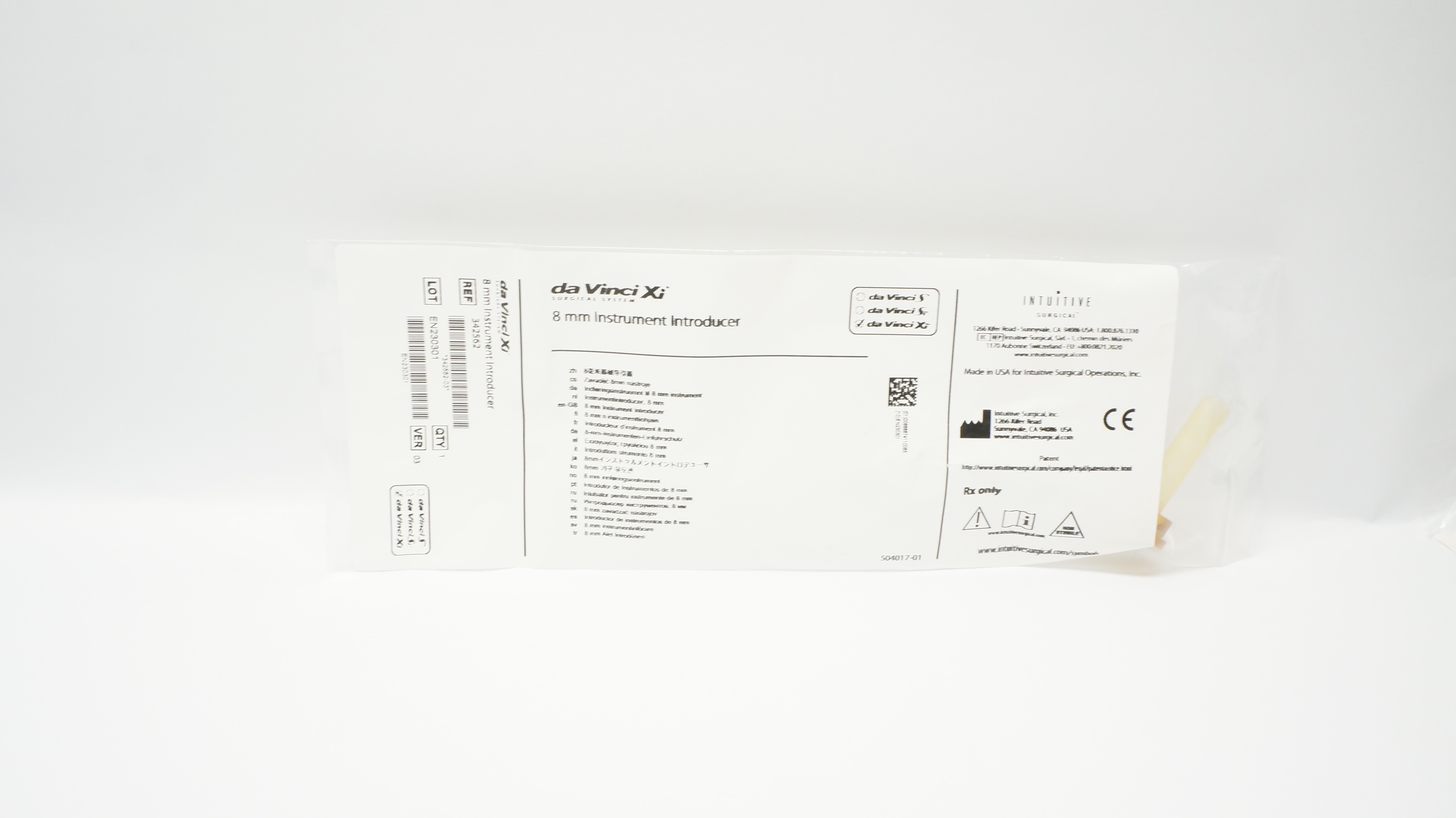 Intuitive Surgical 342562 da Vinci Xi  Instrument Introducer 8mm