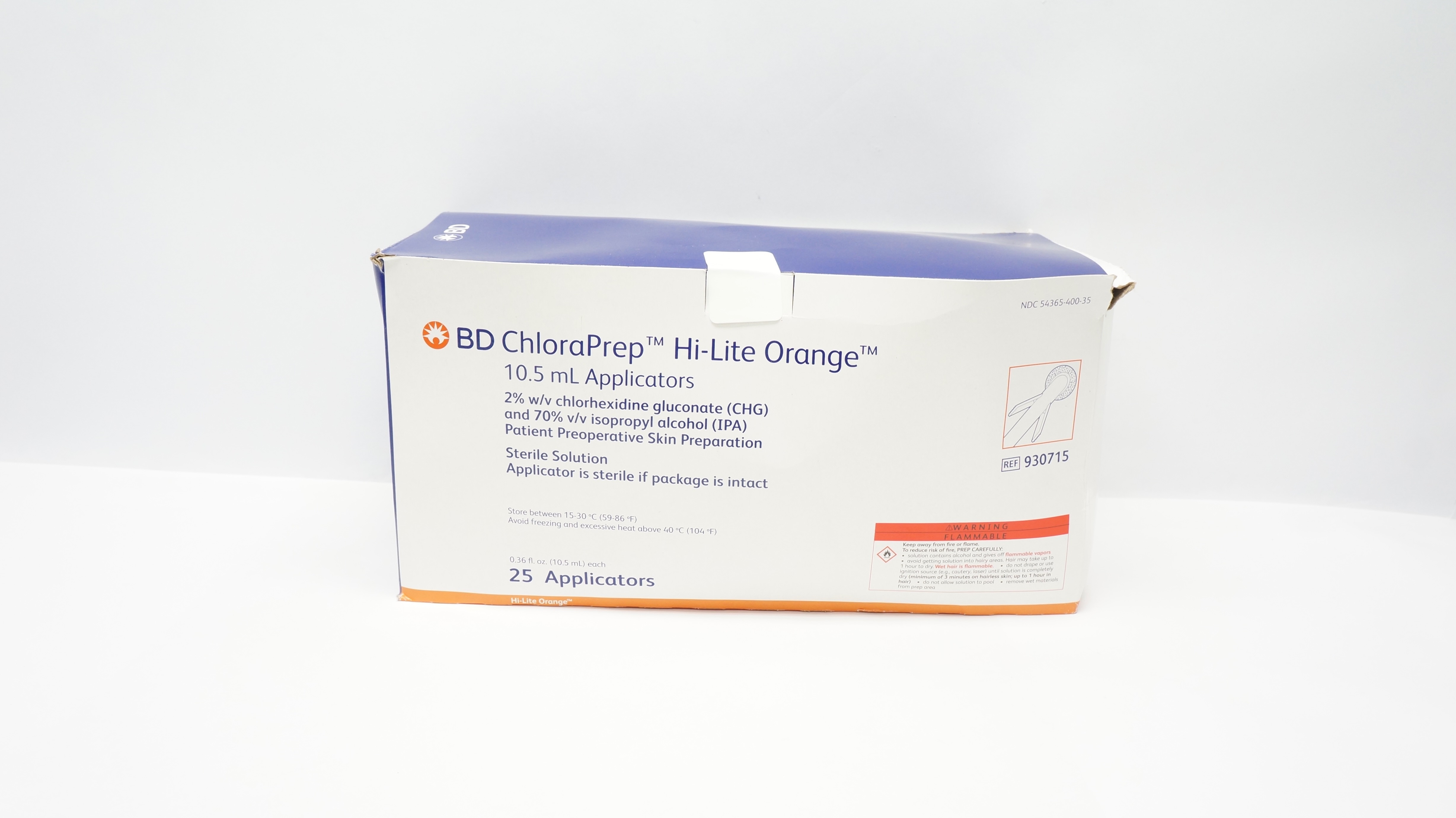 BD 930715 Chloraprep Hi-Lite orange 10.5mL Applicators (x) - Box of 24