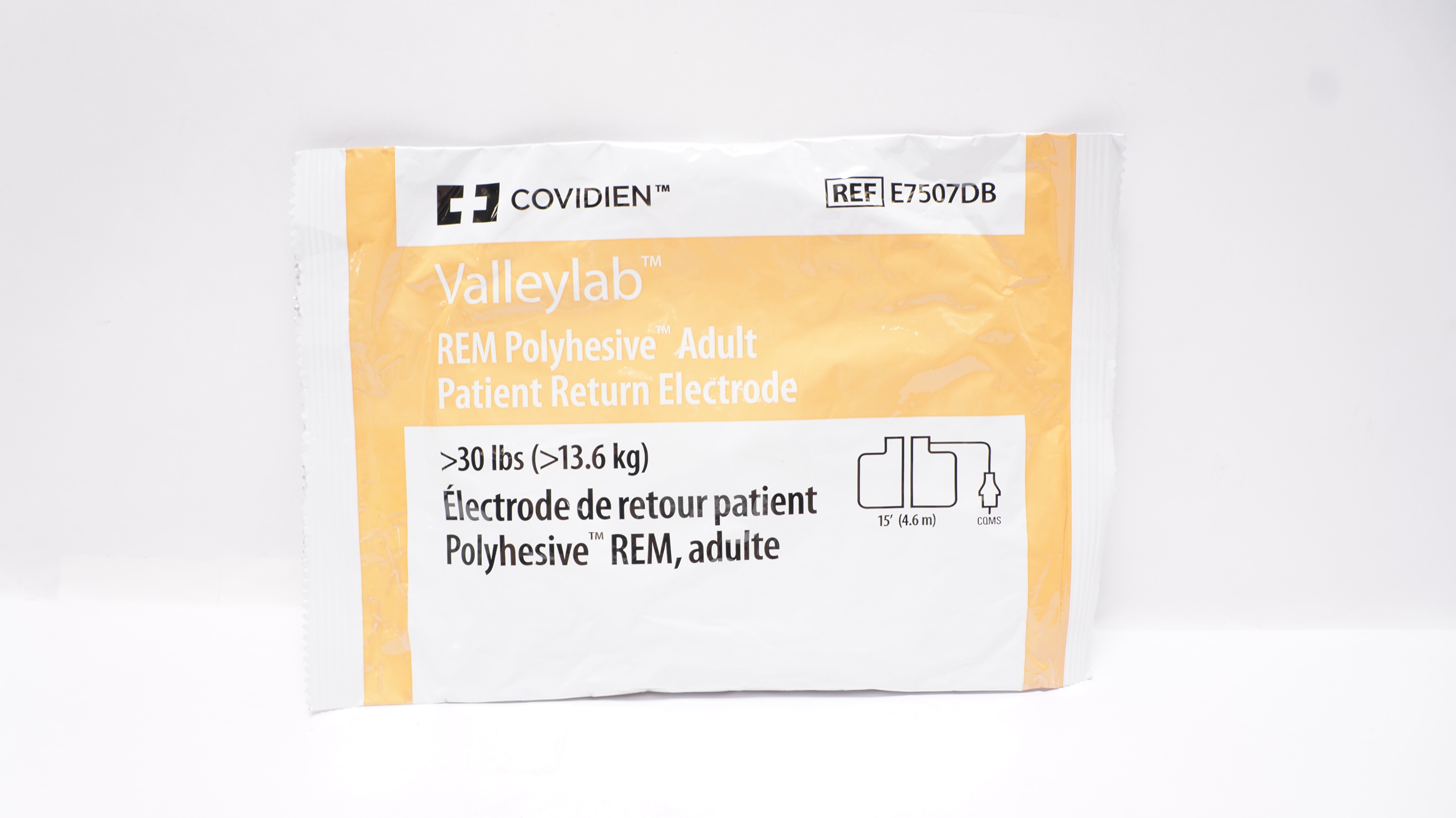 Covidien E7507DB Valleylab REM Polyhesive Adult Return Electrode >30lbs (x)