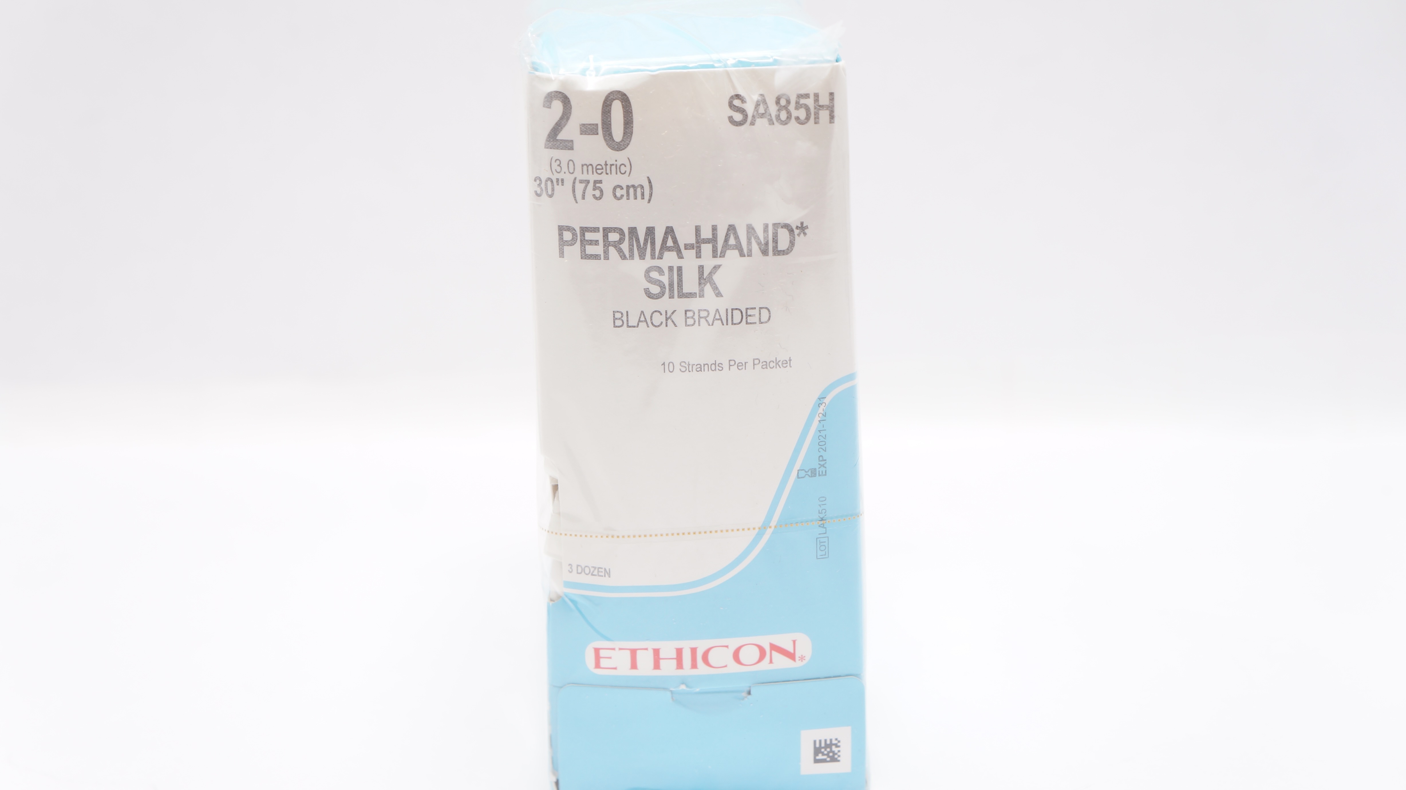Ethicon SA85H 2-0 SILK, Black Braided, 30in. (x) ~ Box  of 36