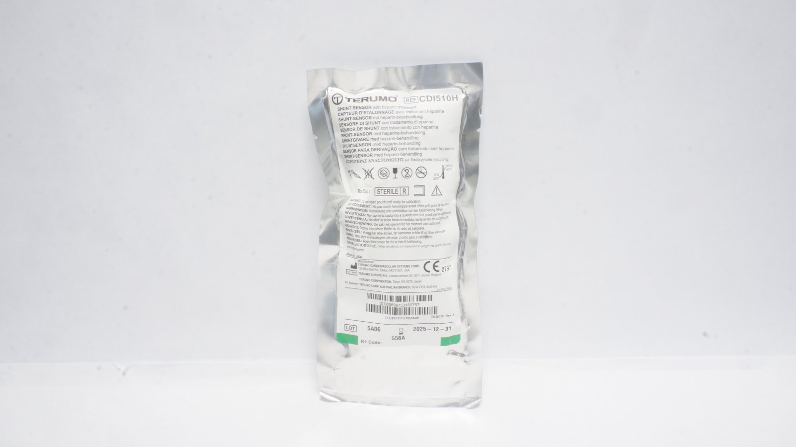 Terumo CDI510H Shunt Sensor with Heparin Treatment