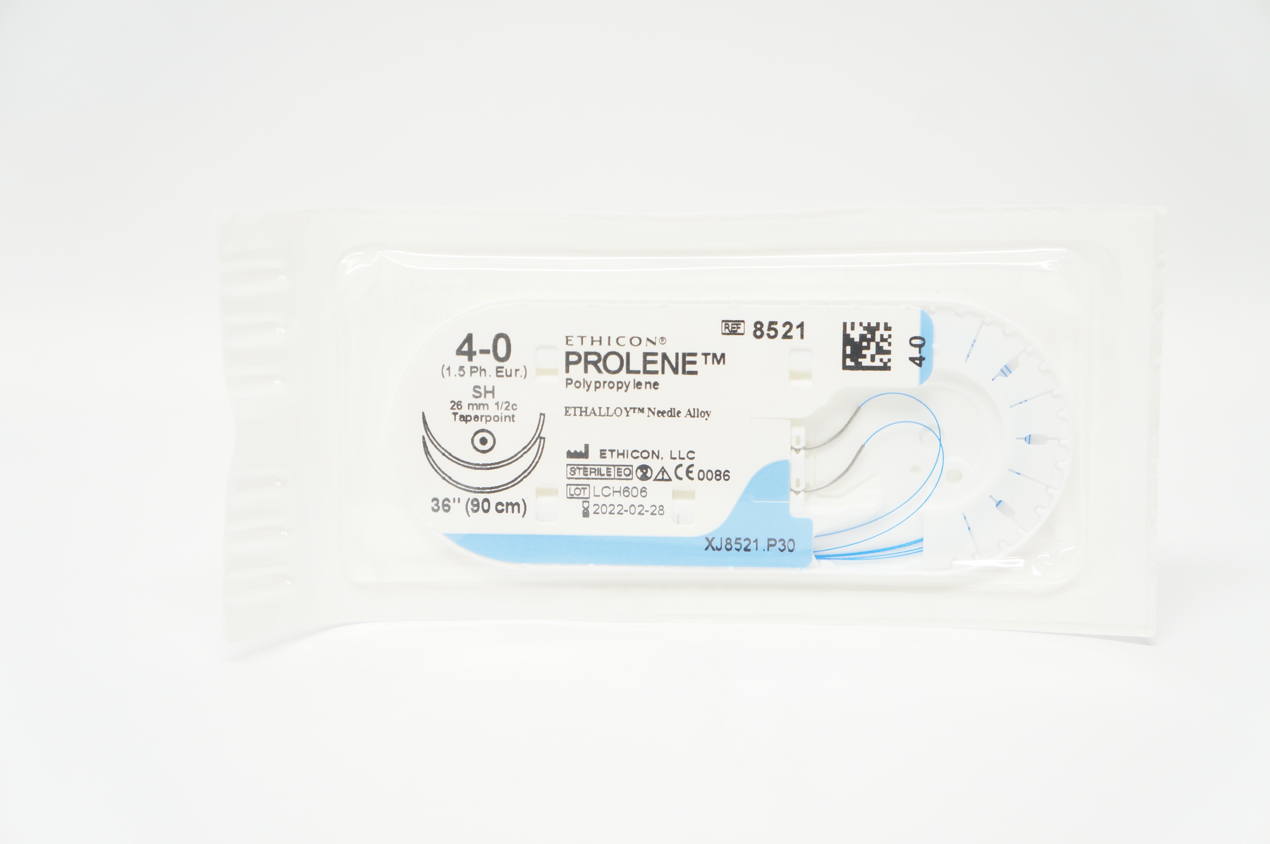 Ethicon 8521 4-0 Prolene Polypropylene SH 26mm 1/2c Taperpoint, 36 inch (x)