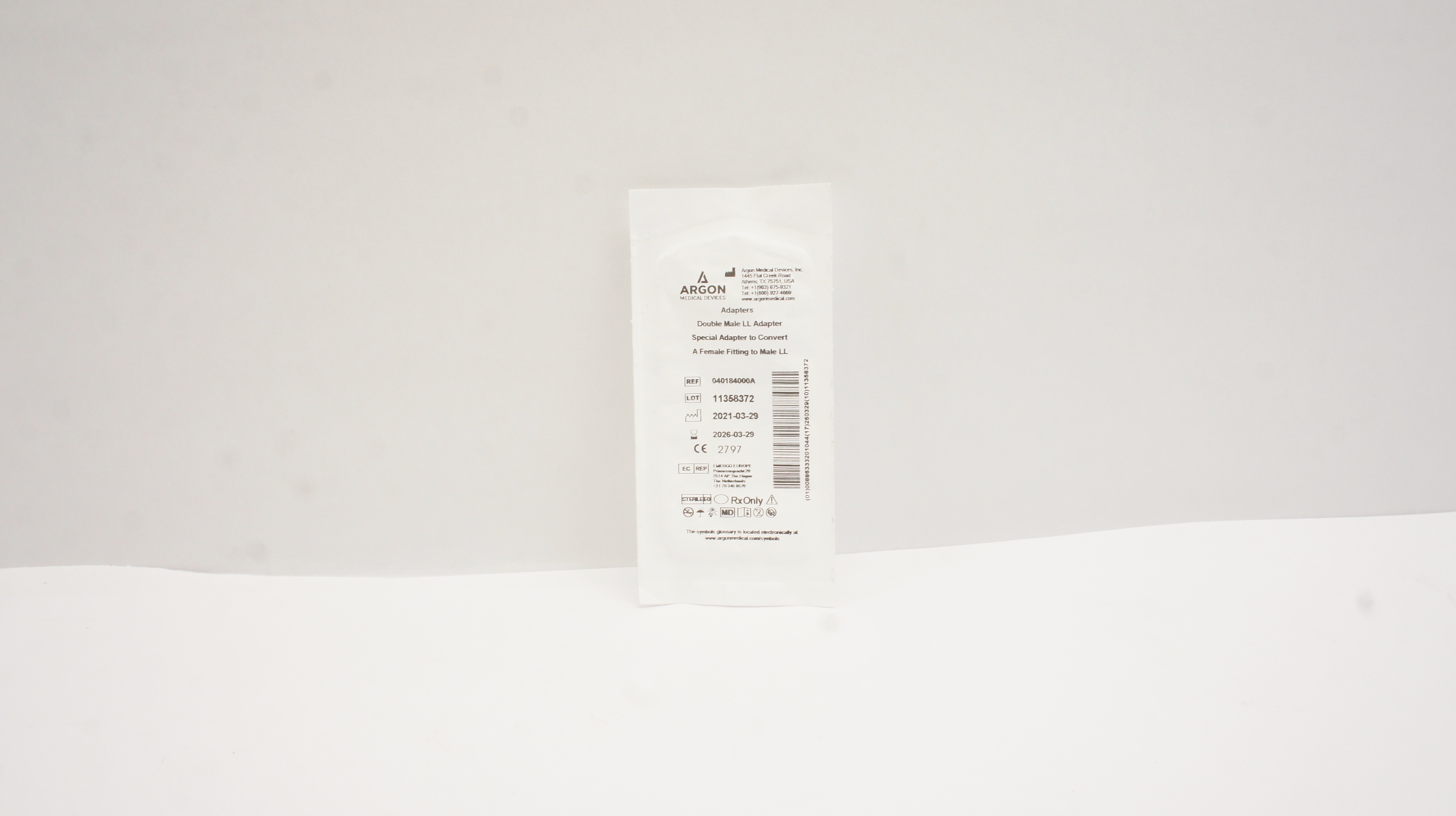 Argon 040184000A Double Male LL Adapter