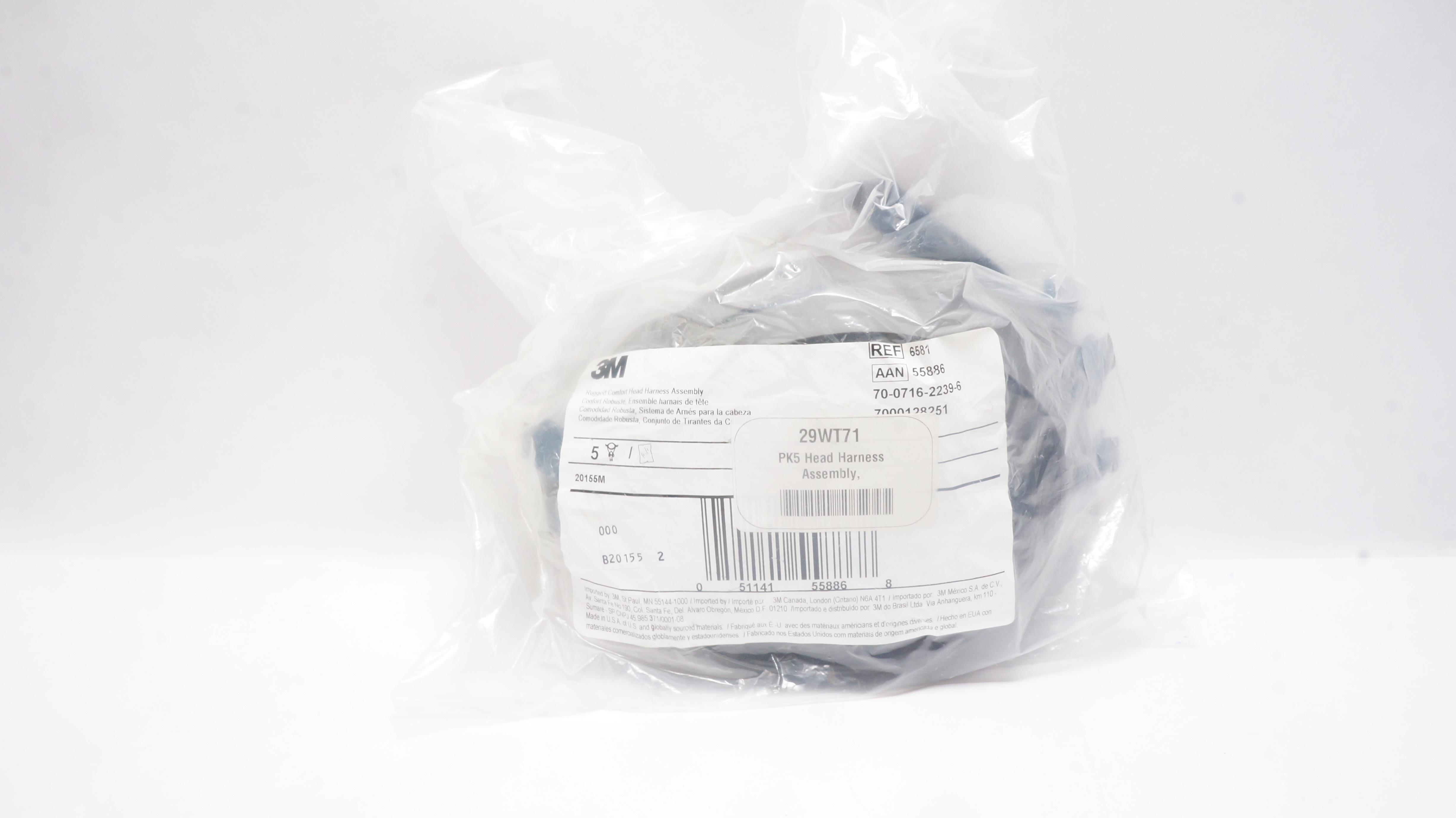 3M 6581 Rugged Comfort Head Harness Assembly - Pack of 5