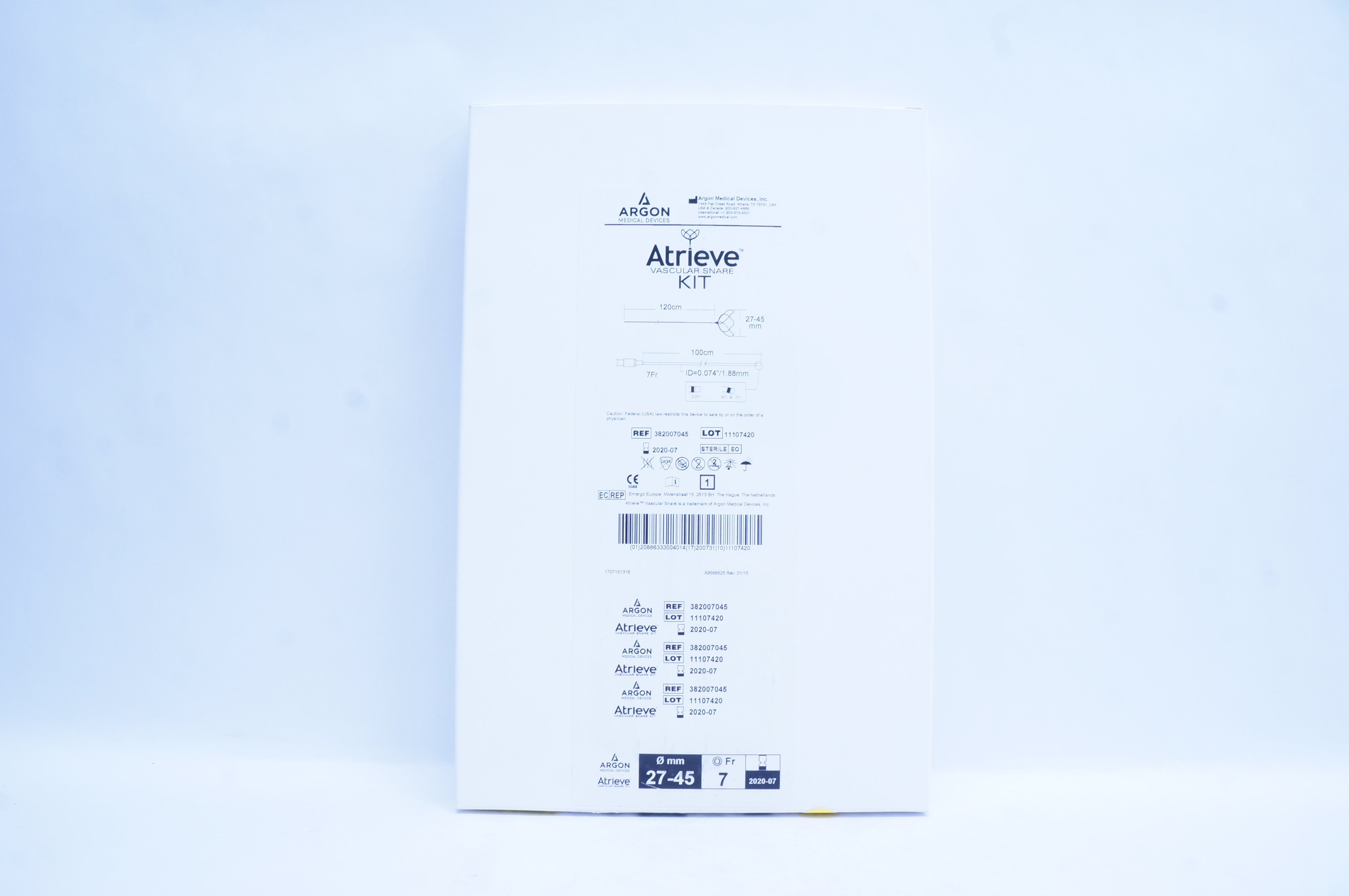 Argon Medical 382007045 Atrieve Vascular Snare Kit 7Fr x 100cm x 120cm (x)