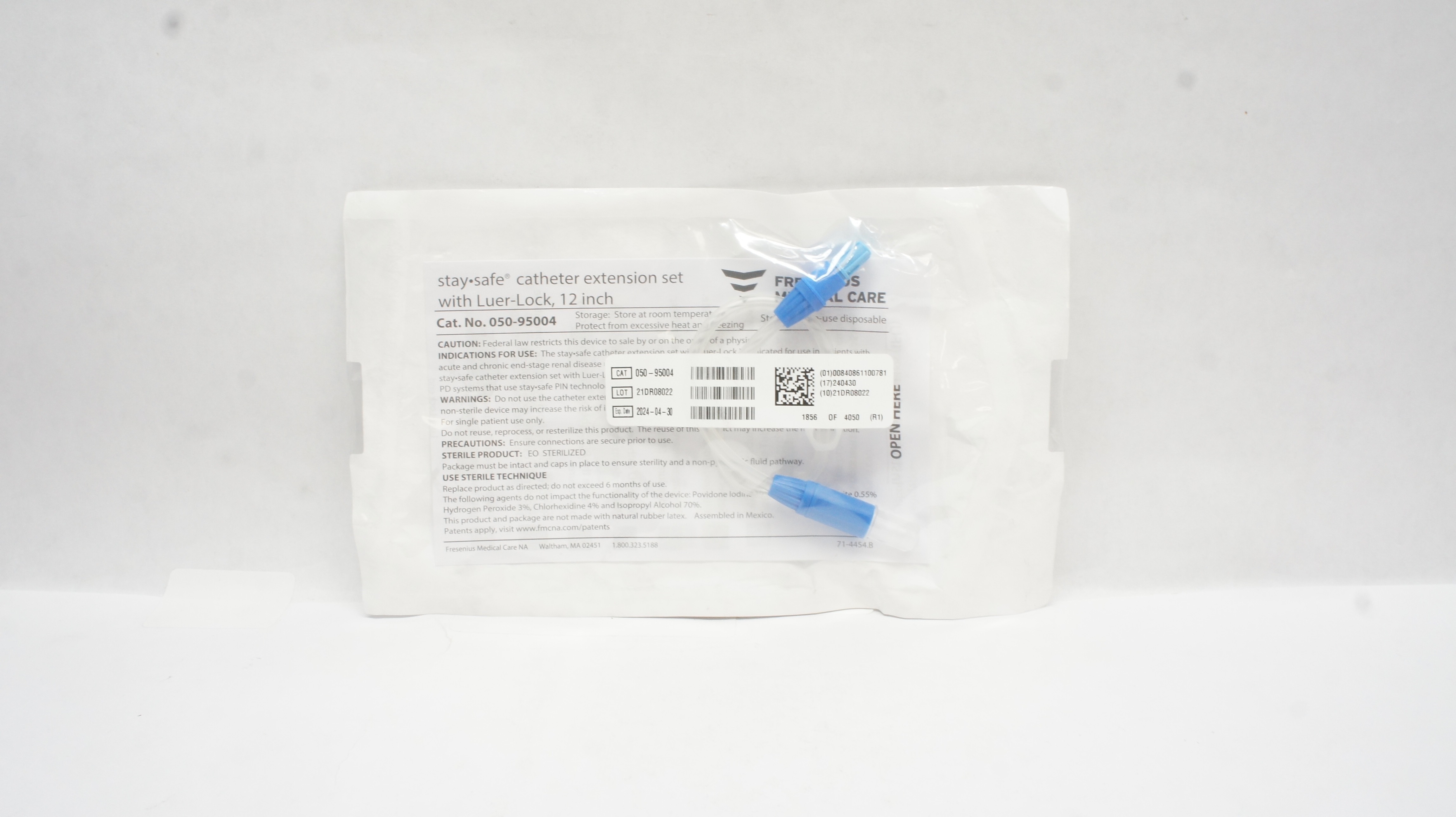 Fresenius Medical 050-95004 StaySafe Cath. Extension Set with Luer-Lock, 12 inch
