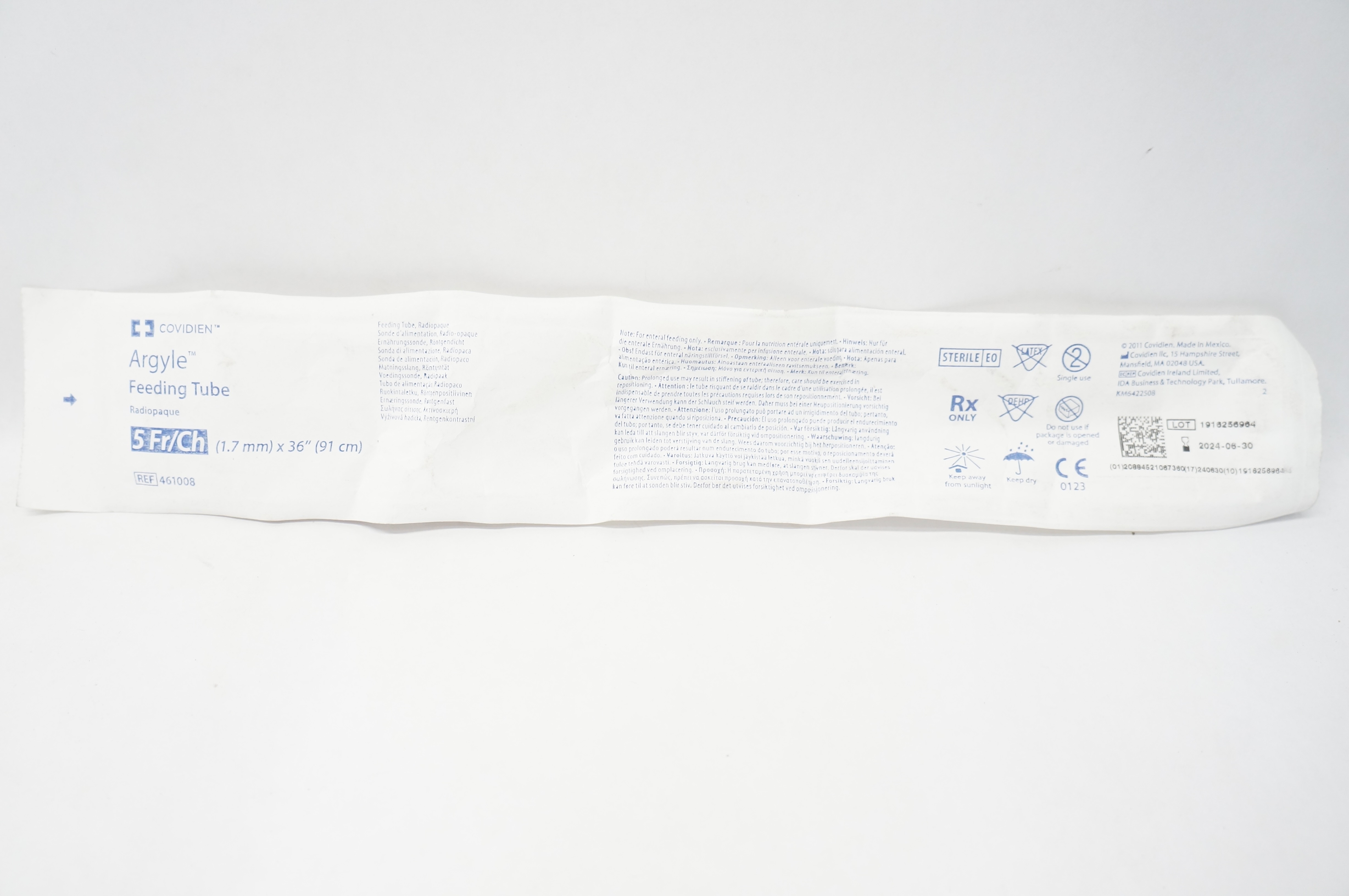 Covidien 461008 Argyle Feeding Tube 5 Fr x 36inch