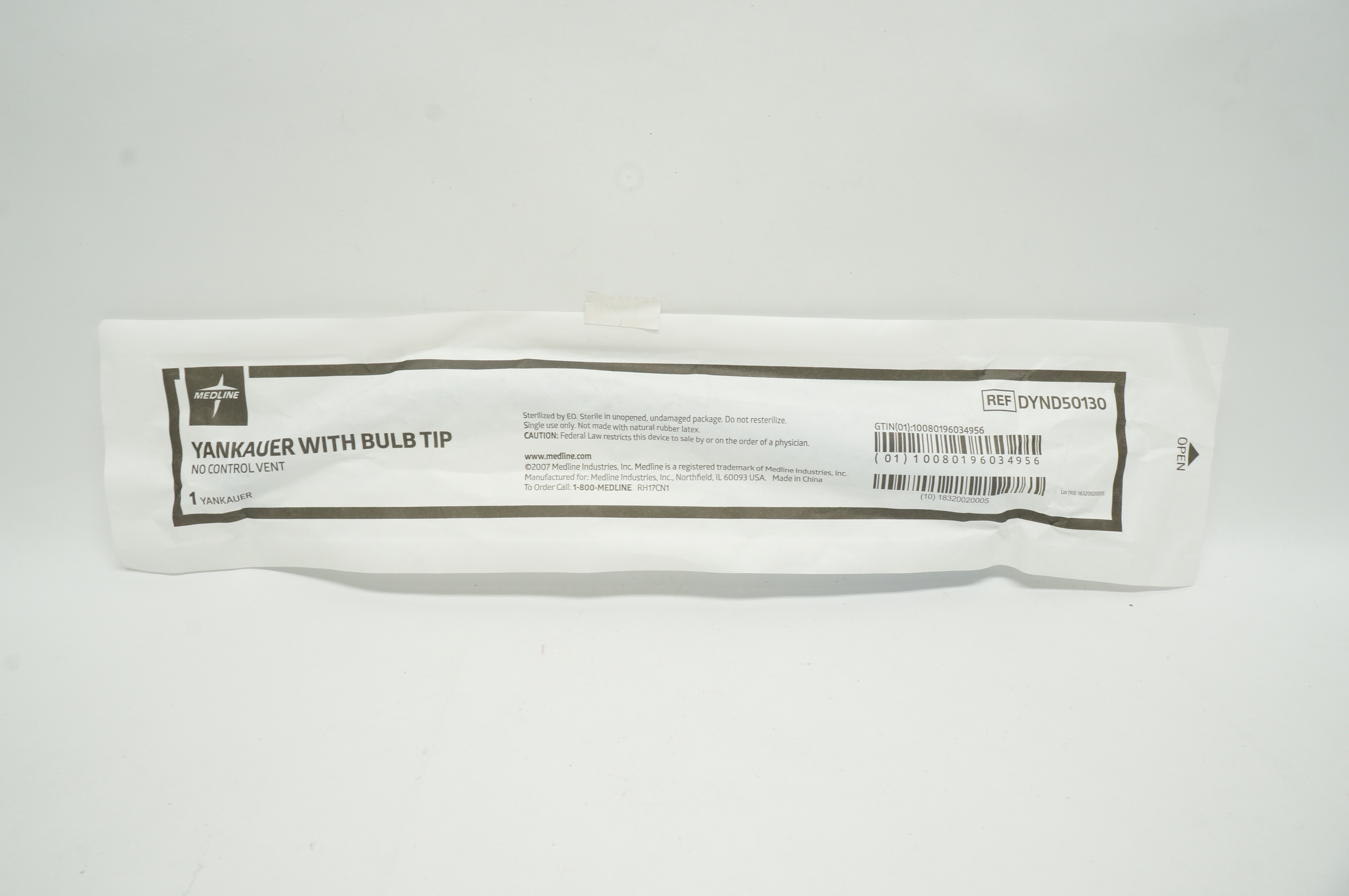 Medline DYND50130 Yankauer With Bulb Tip, No Control Vent