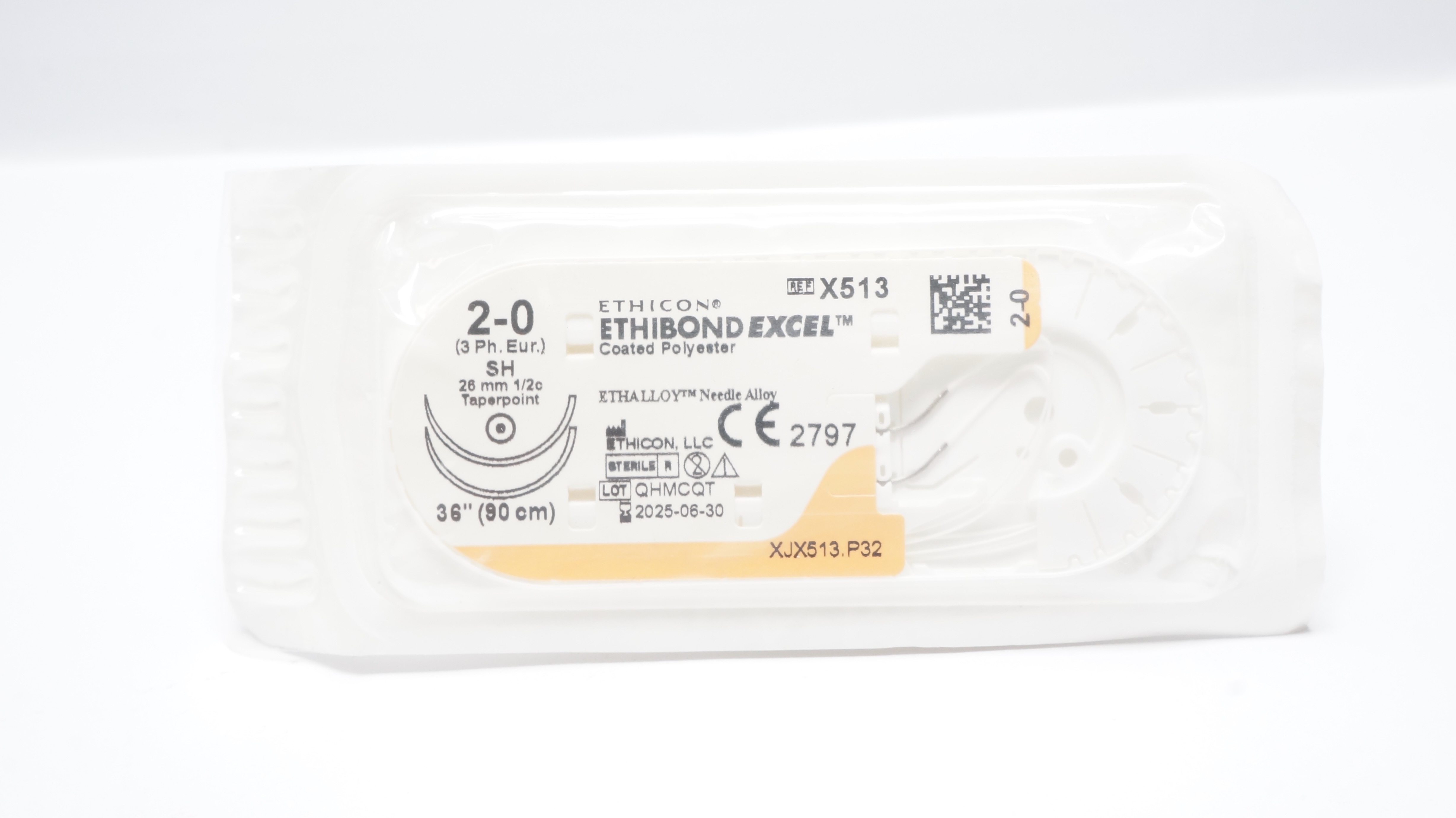 Ethicon X513 2-0 Ethibond Excel SH 26mm 1/2c Taper 36inch