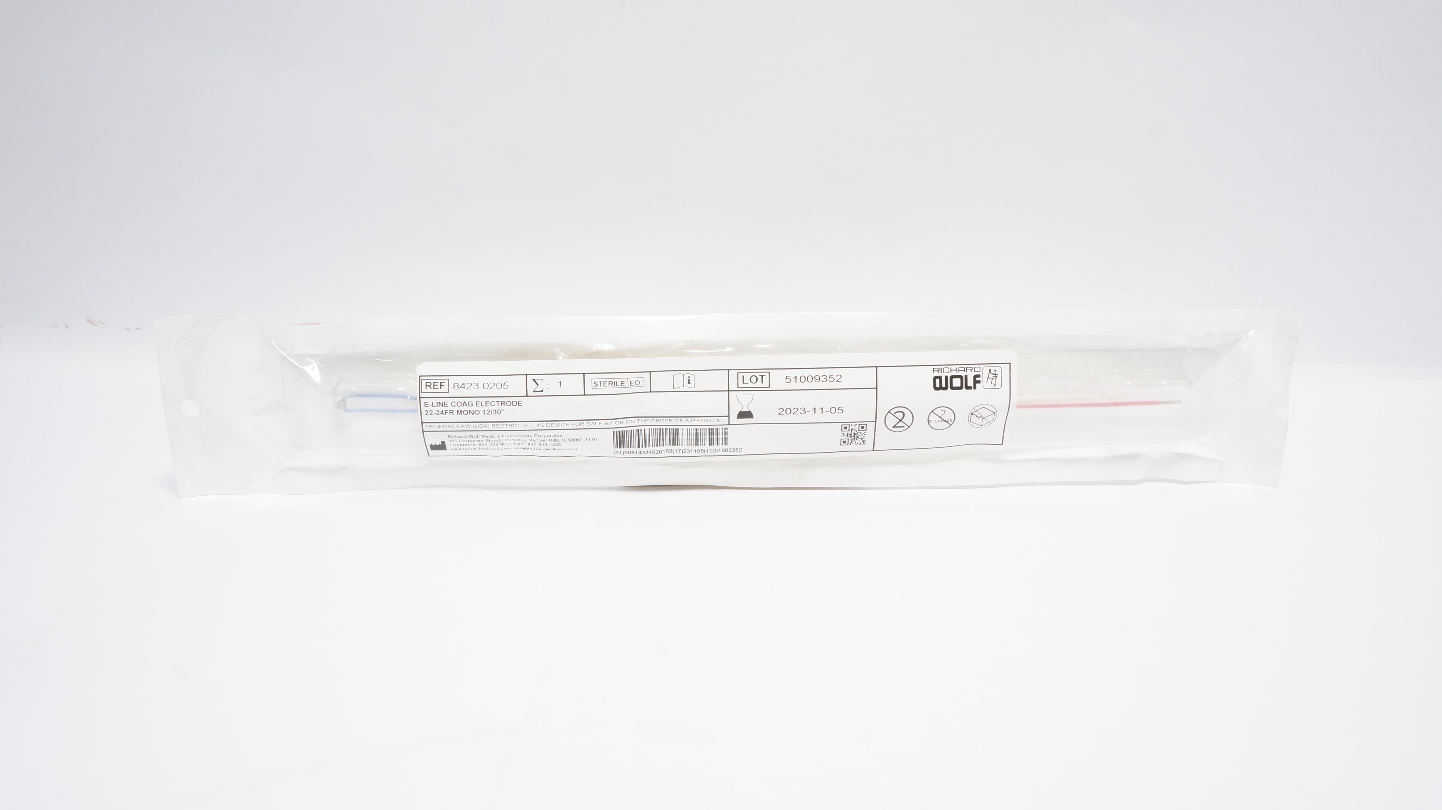 Richard Wolf 8423.0205 E-Line Coag Electrode 22-25Fr. Mono 12/30 degree (x)