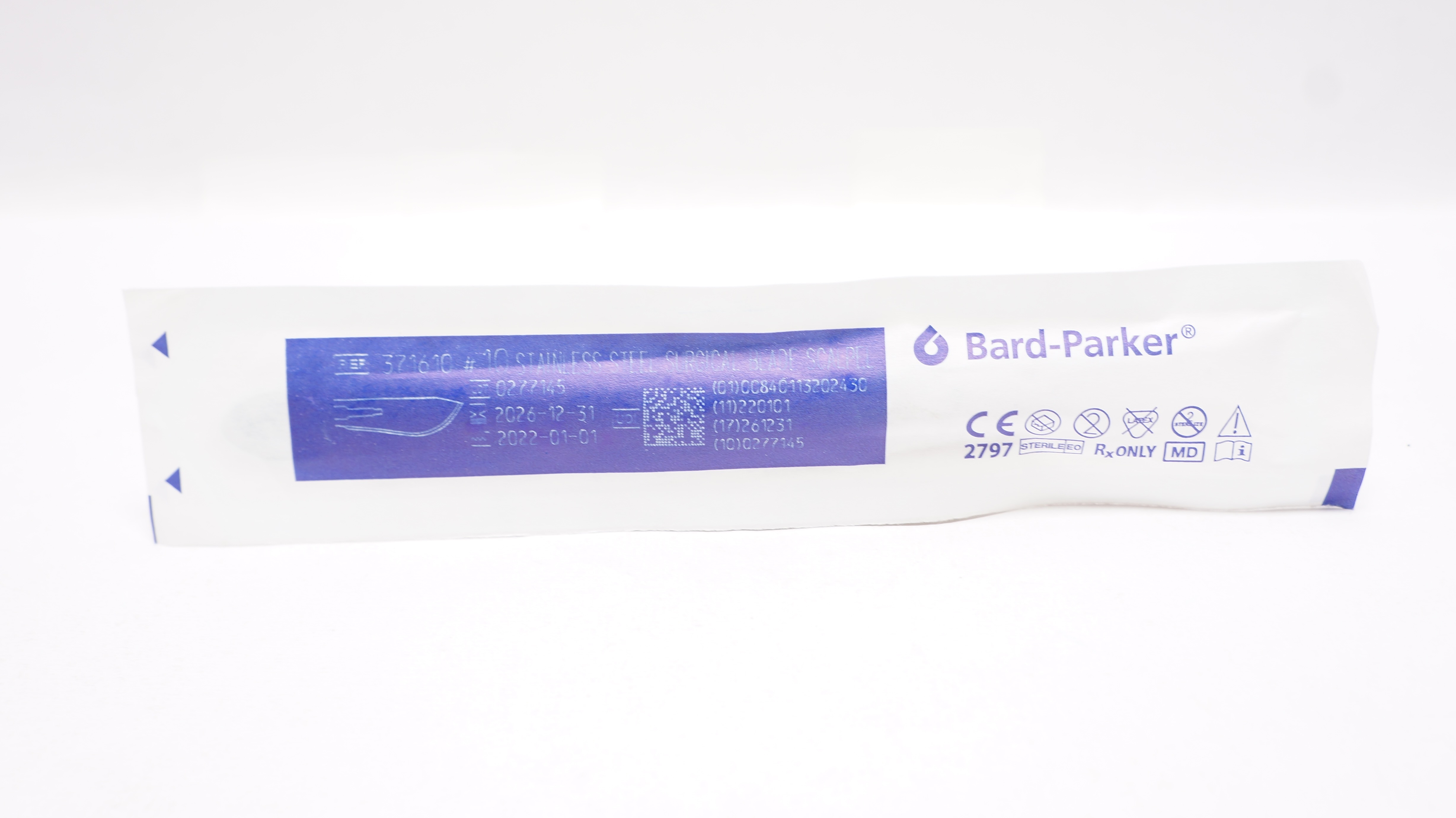 Aspen Surgical 371610 Bard-Parker Stainless Steel Surgical Blade Scalpel #10