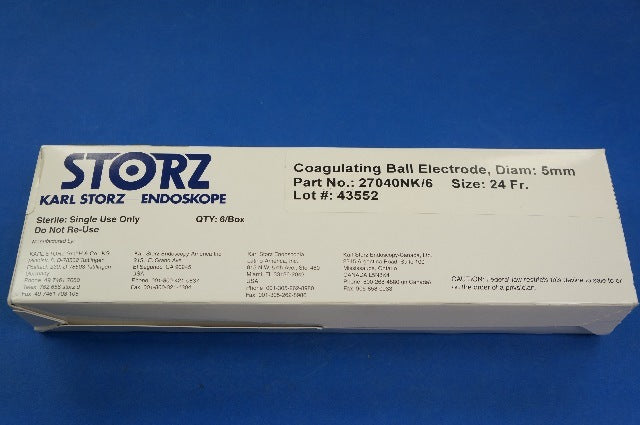 Karl Storz 27040NK Coagulating Ball Electrode, Diam 5mm Size 24Fr ~ Box of 6