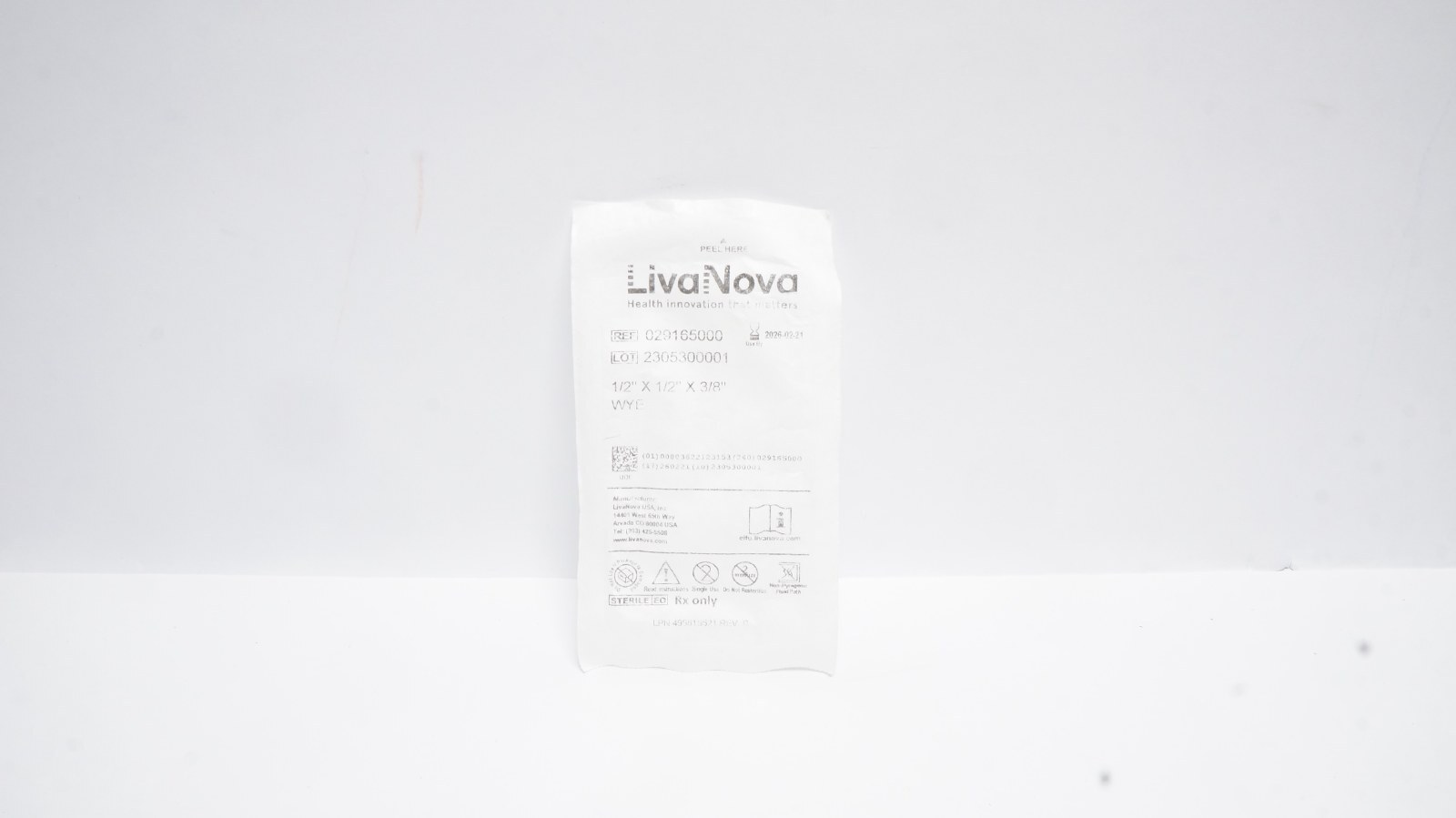 LivaNova 029165000 WYE Connector 1/2" x 1/2" x 3/8"