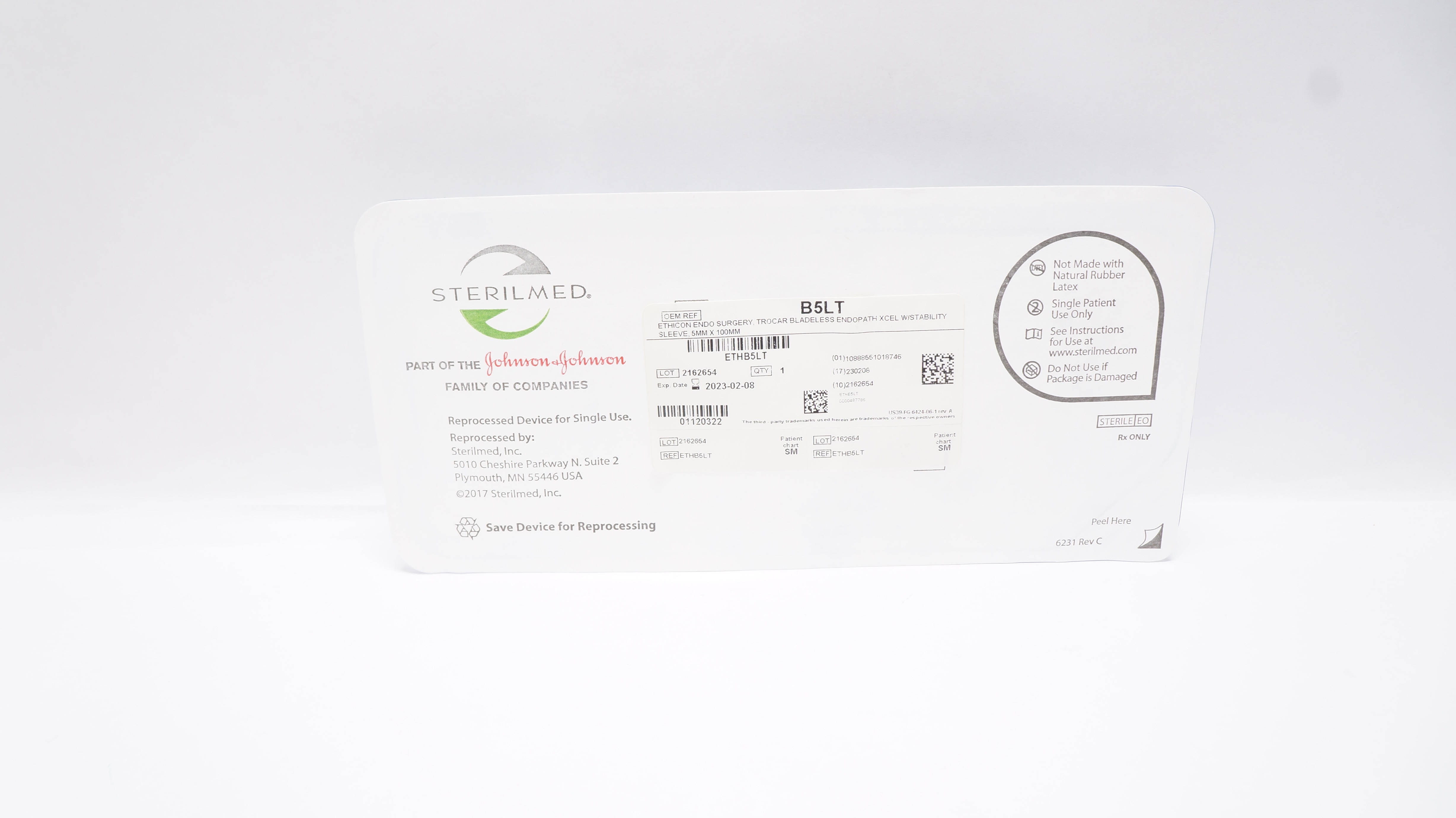 Ethicon ETHB5LT Endo Surgery Trocar Bladeless Endopath Xcel w/Sleeve 5 x 100mm(x)