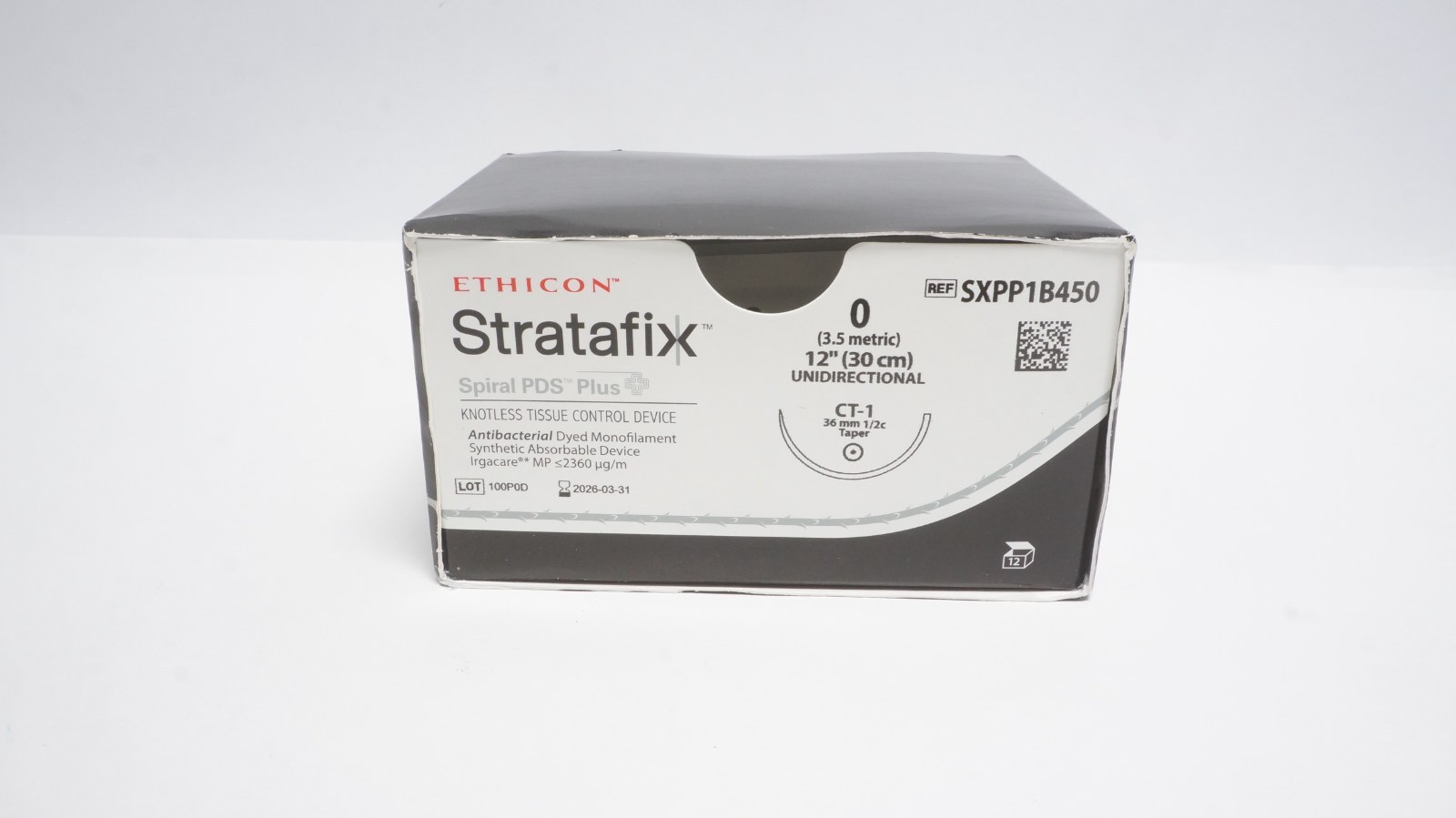 Ethicon SXPP1B450 Stratafix Spiral PDS Plus 0 12" Sutures - box of 12