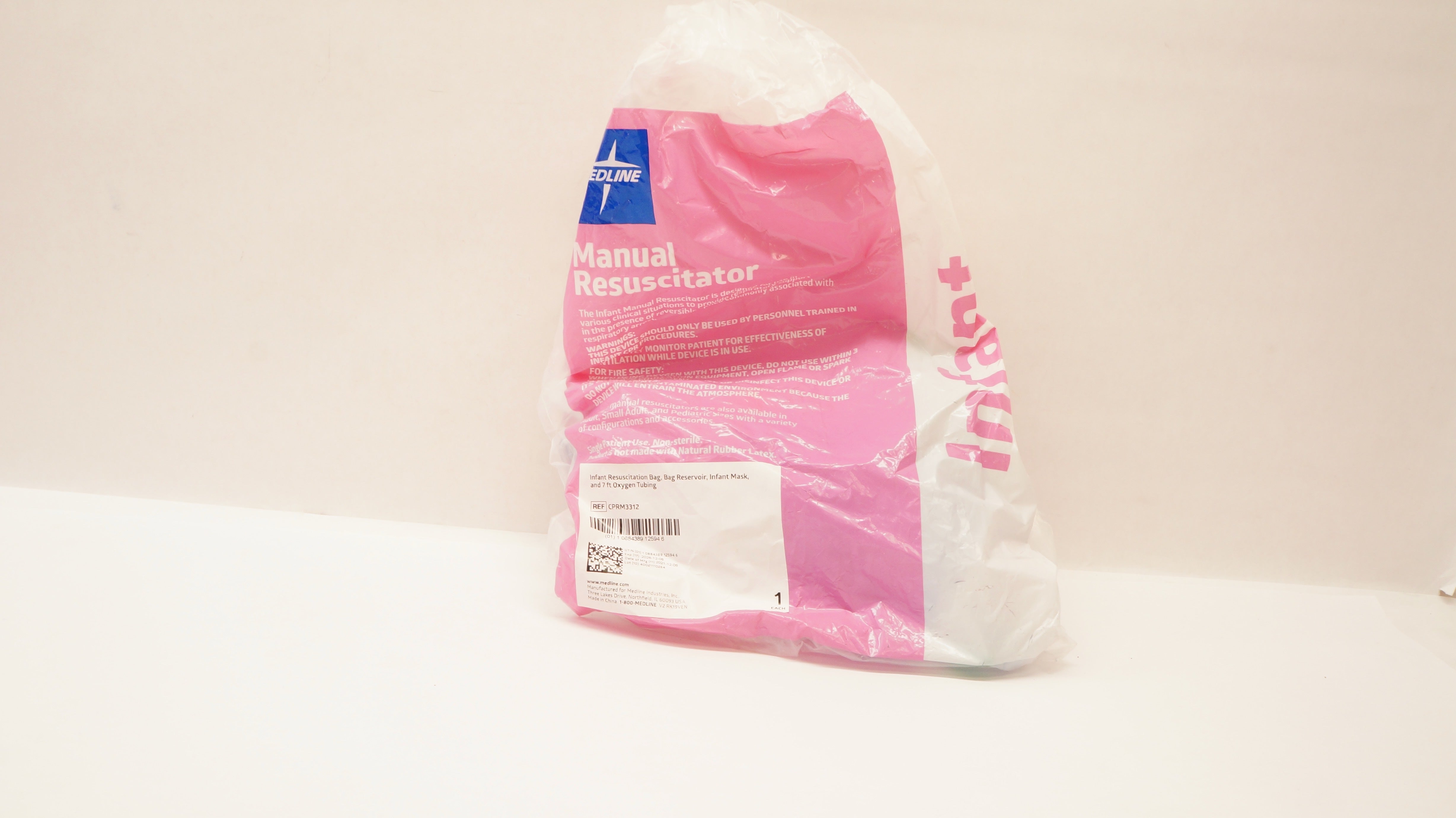 Medline CPRM3312 Infant Manual Resuscitator Mask Oxygen Tube CPR First Aid kit