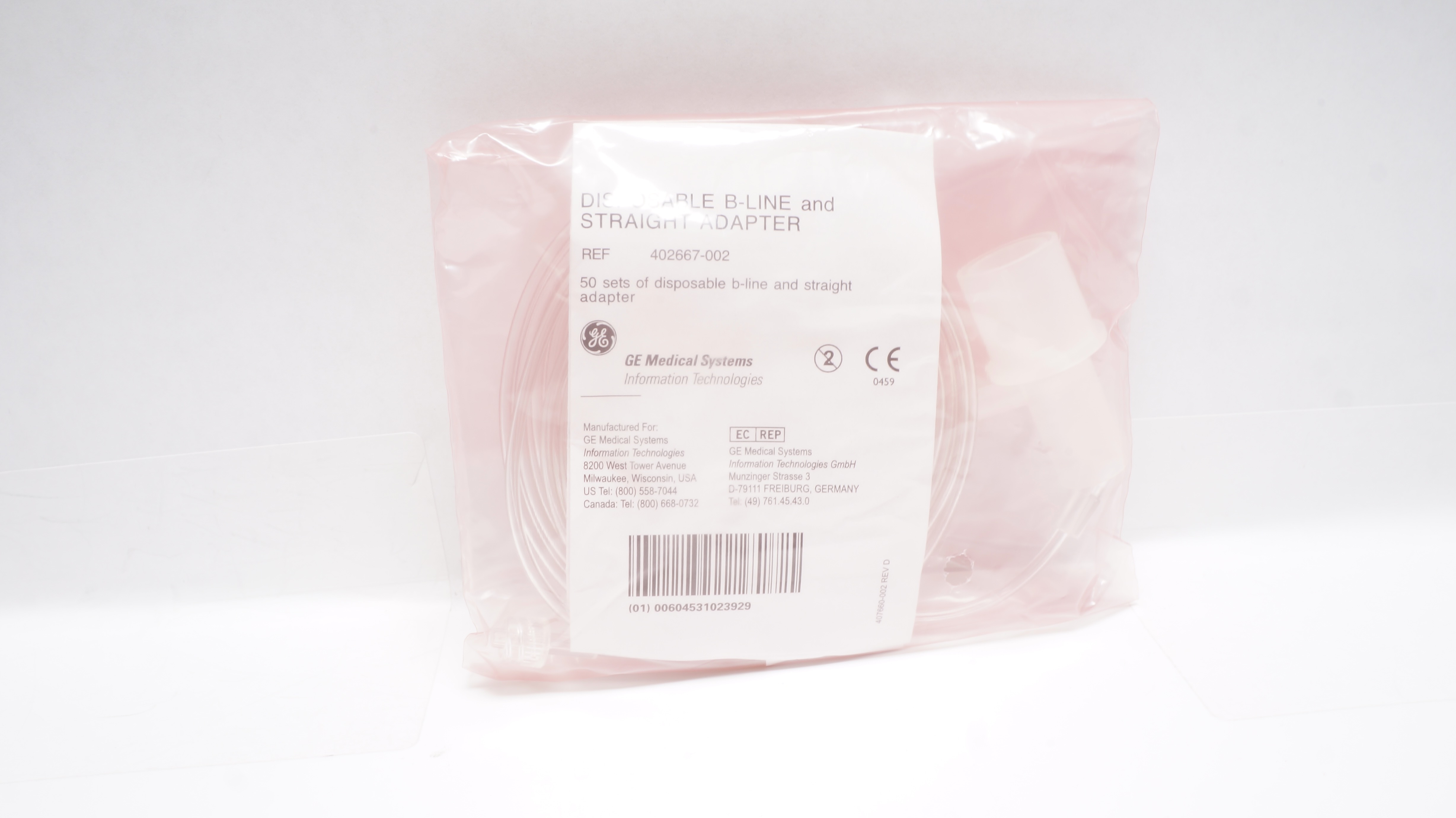 Ge Medical 402667-002 Disposable B-Line & Straight Adapter
