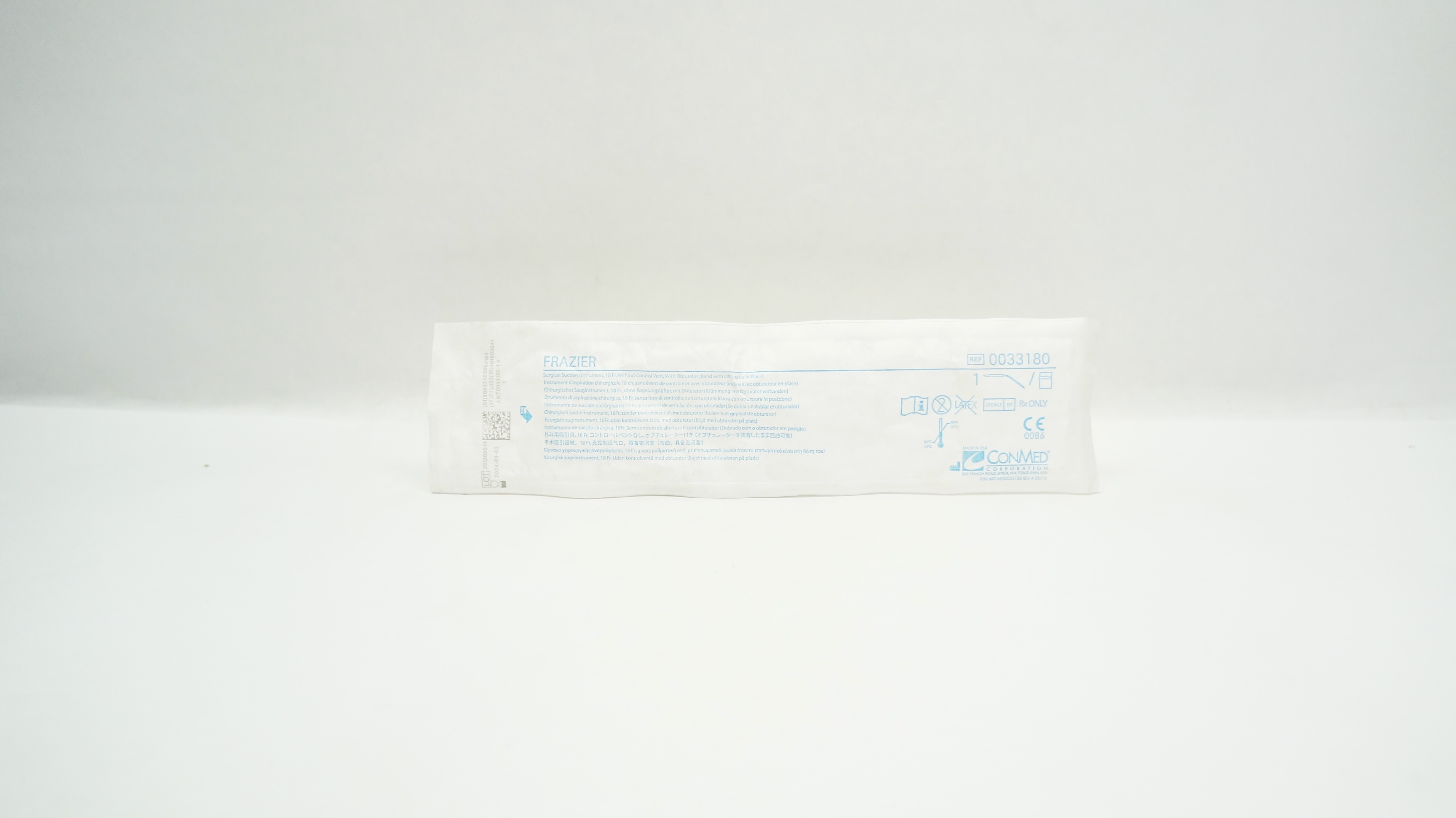 ConMed 0033180 Frazier Surgical Suction Instrument 18Fr (x)
