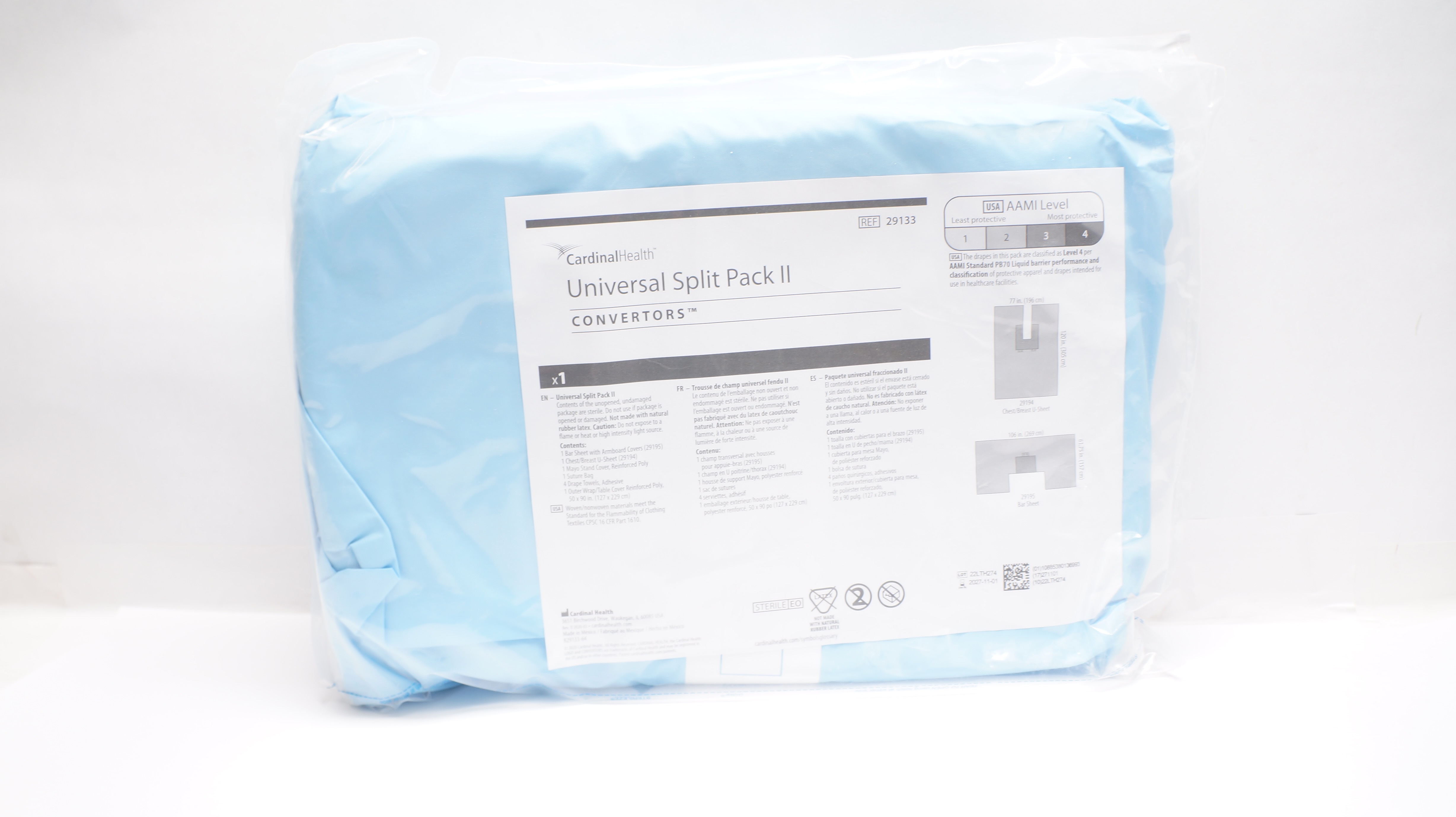 Cardinal Health 29133 Universal Split Pack II Convertors 77In x 120In,Level 4