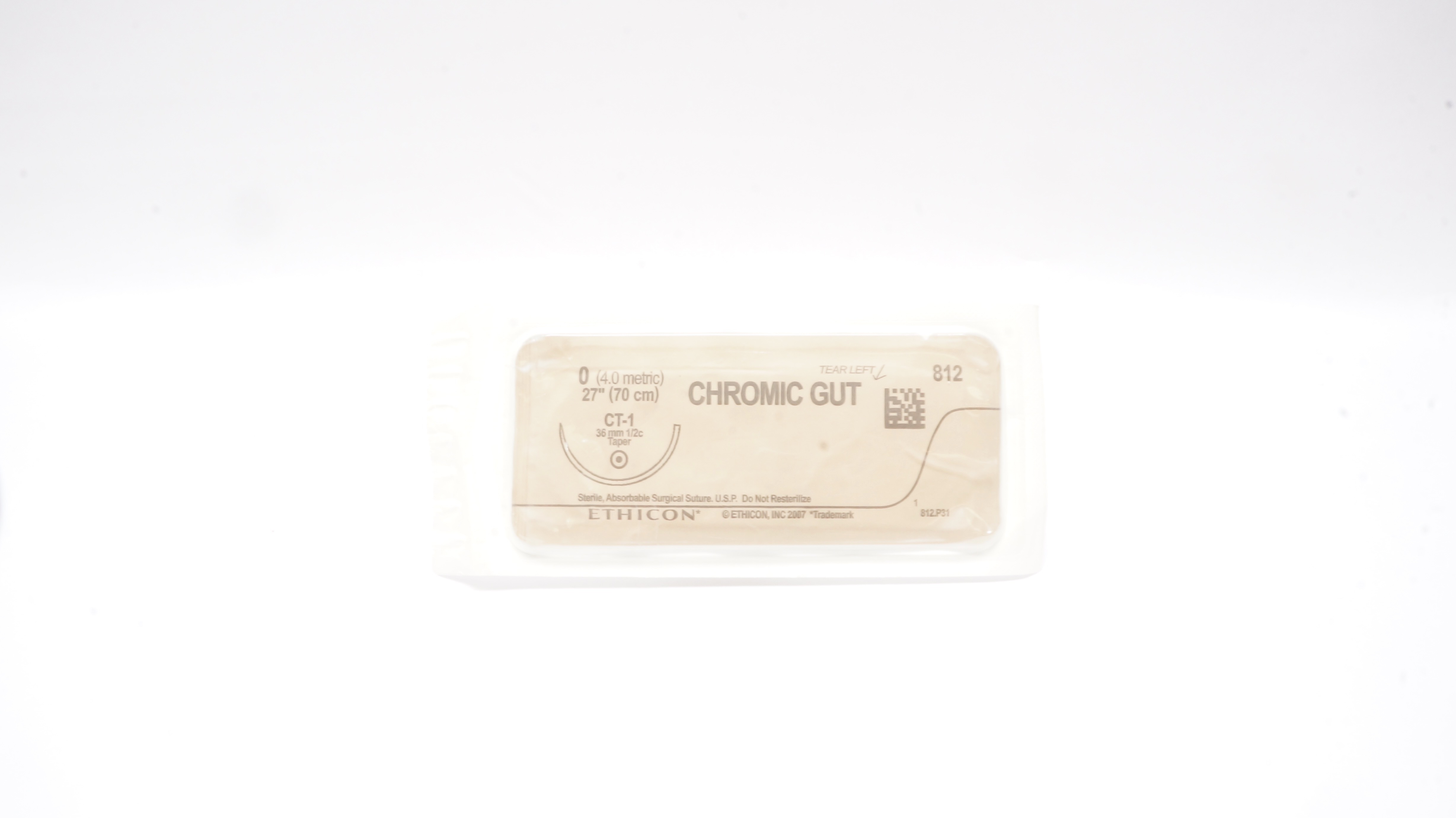 Ethicon 812 0 CHROMIC GUT Surgical Stre CT-1 36mm 1/2c Taper, 27inch (x)