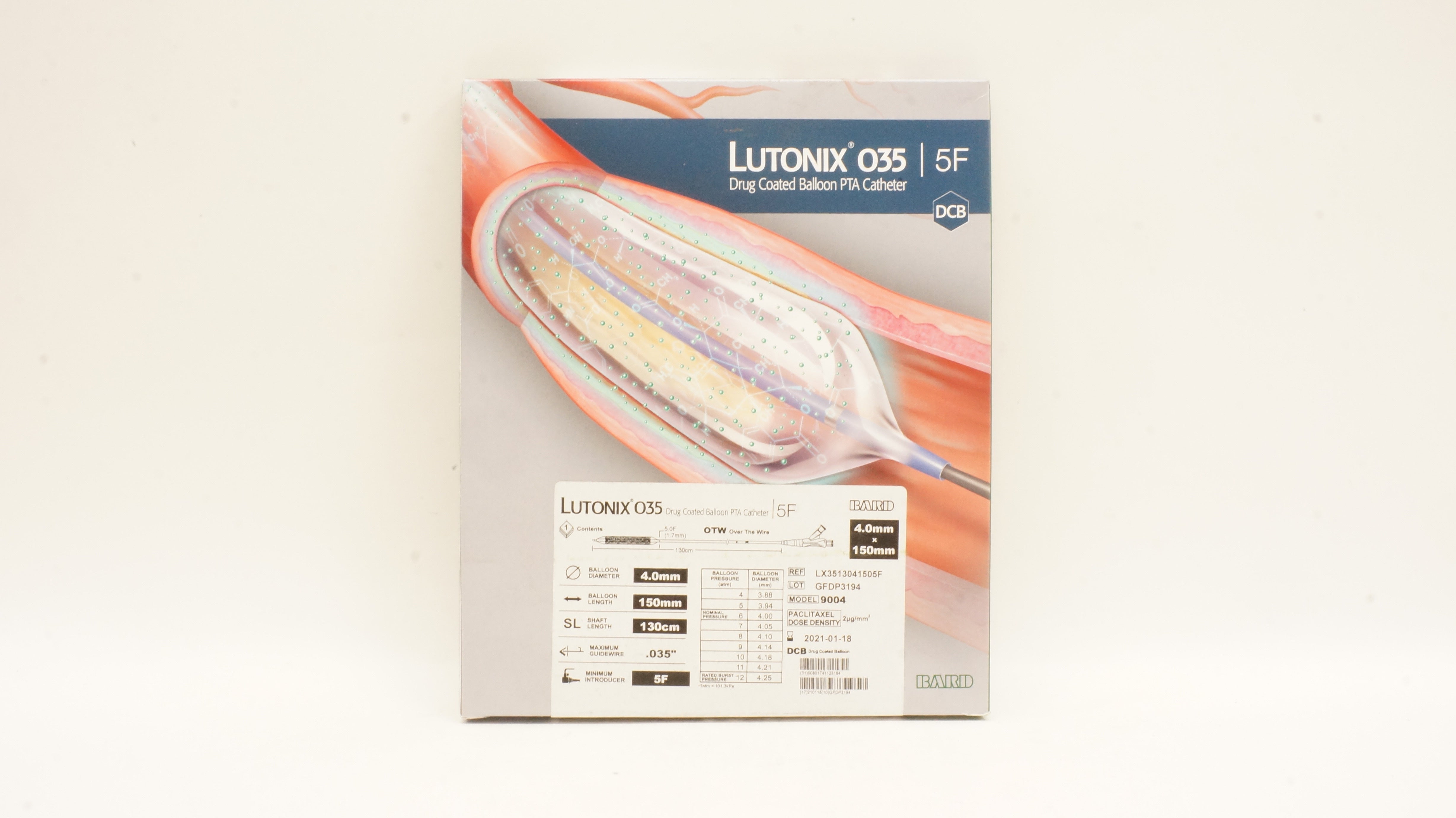 Bard LX3513041505F Lutonix 035 Drug Coated Balloon PTA Cath. 5F (x)