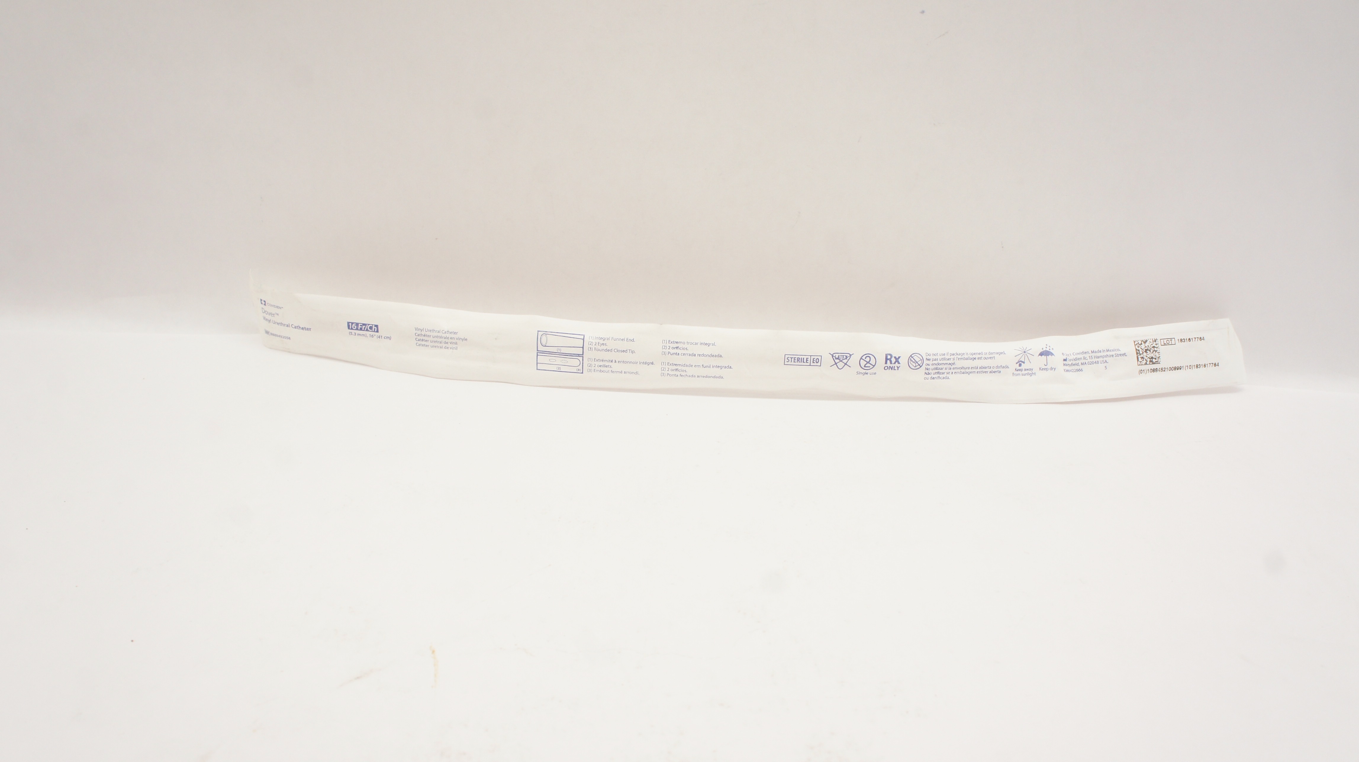 Covidien 8888492058 Dover Vinyl Urethral Cath. 16Fr/Ch x 16 inch