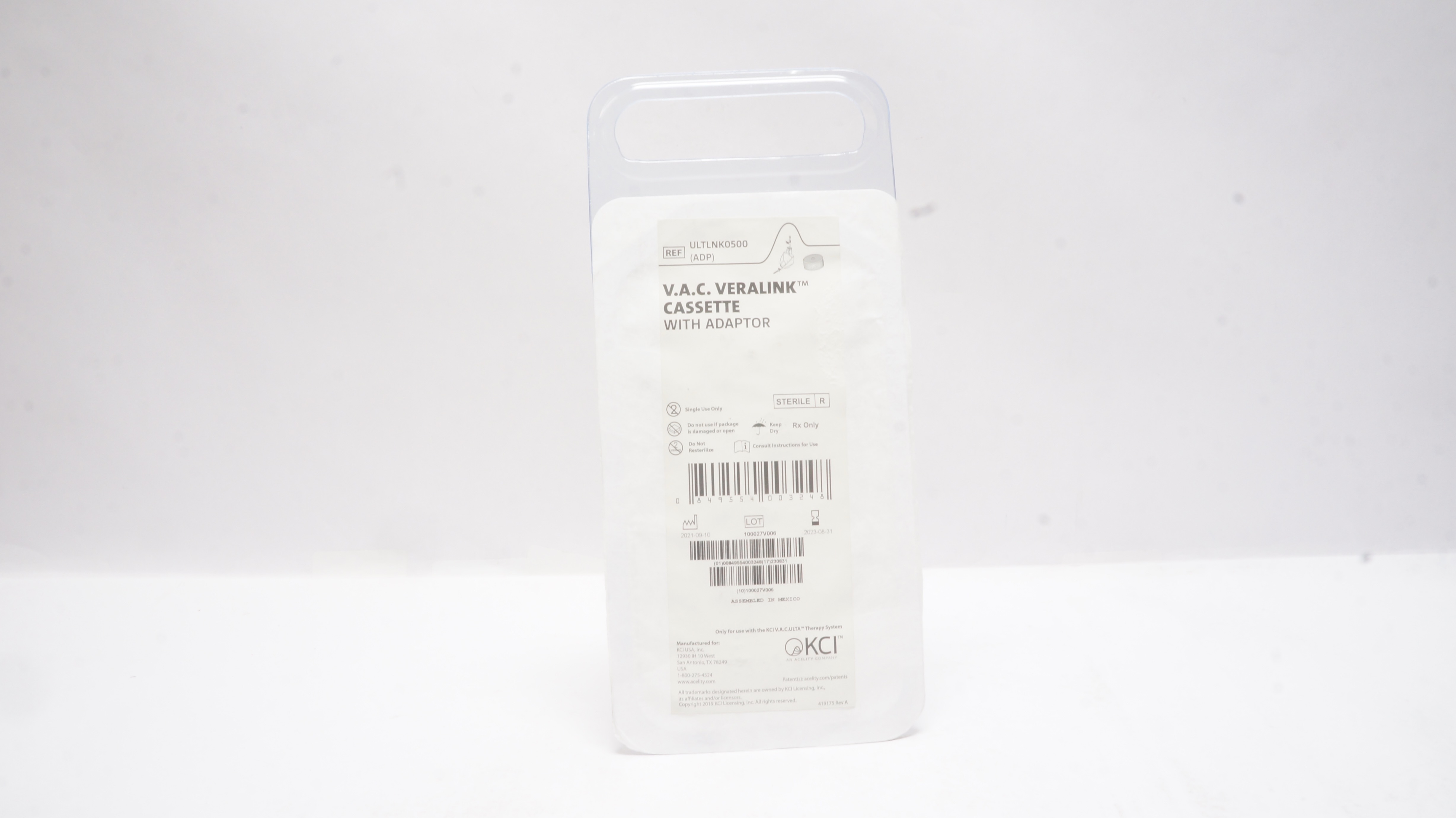 KCI ULTLNK0500 Acelity V.A.C. VeraLink Cassette with Adaptor (x)