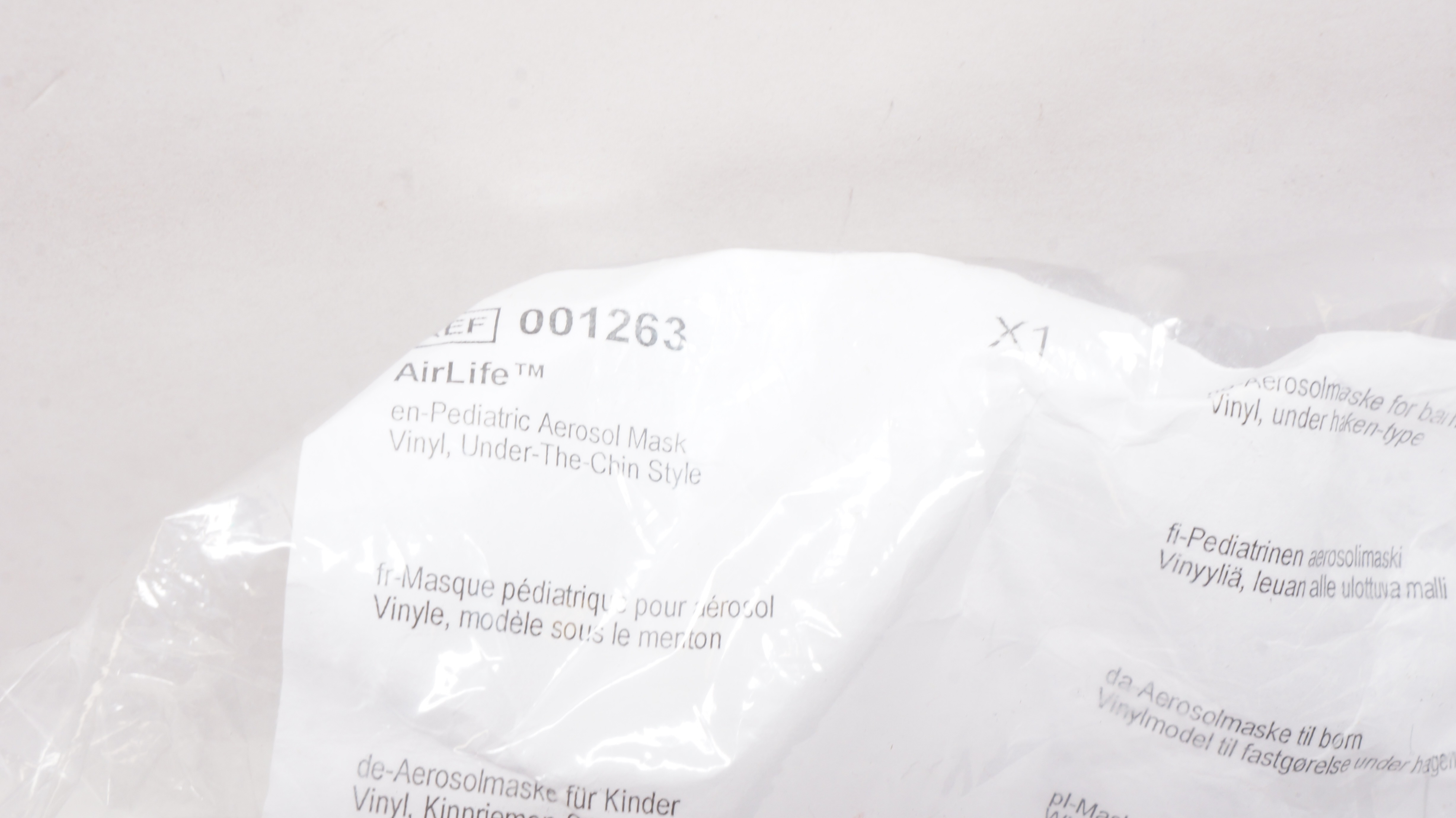Vyaire 001263 AirLife Pediatric Aerosol Mask Vinyl, Under-The-Chin Style