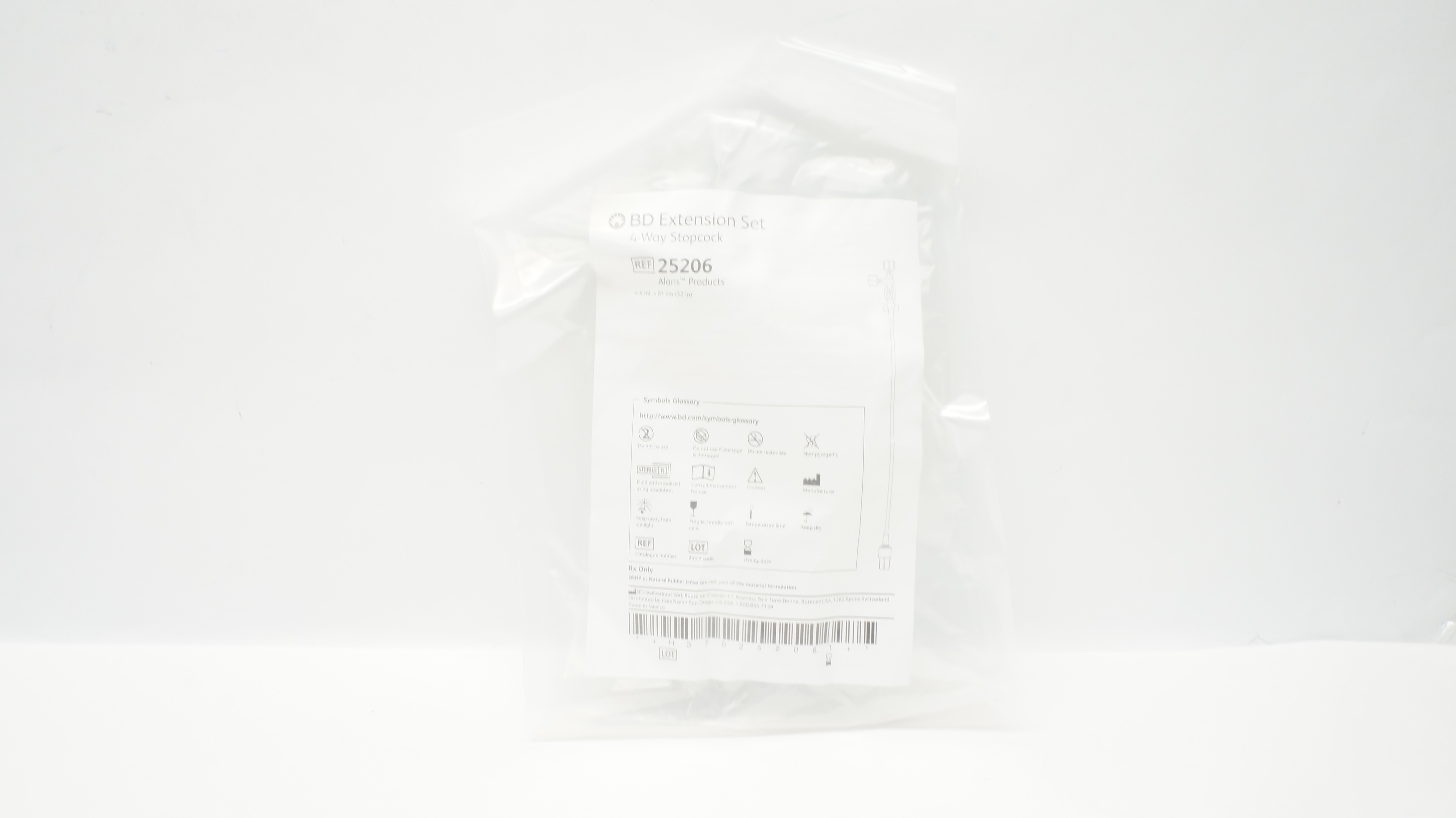 BD 25206 Alaris Extension Set 4-Way Stopcock 4mL x 32inch Approx. (x)