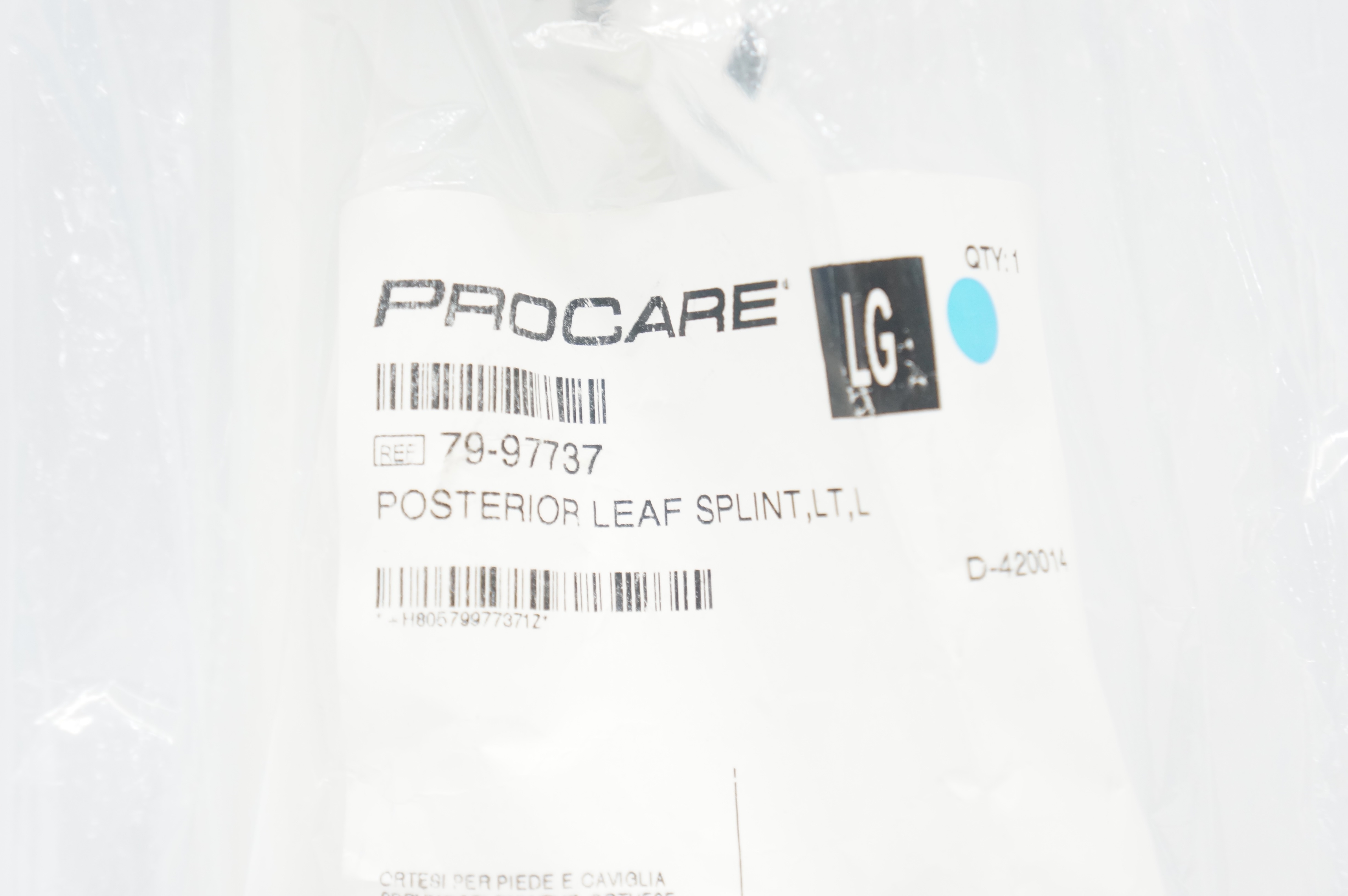 DJO 79-97737 Procare Posterior Leaf Splint, LT, L