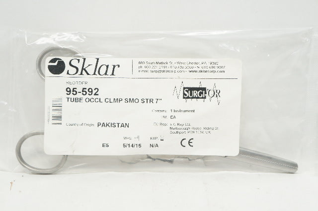 Sklar 95-592 Surgi OR Tube OCCL CLMP SMO STR 7inch