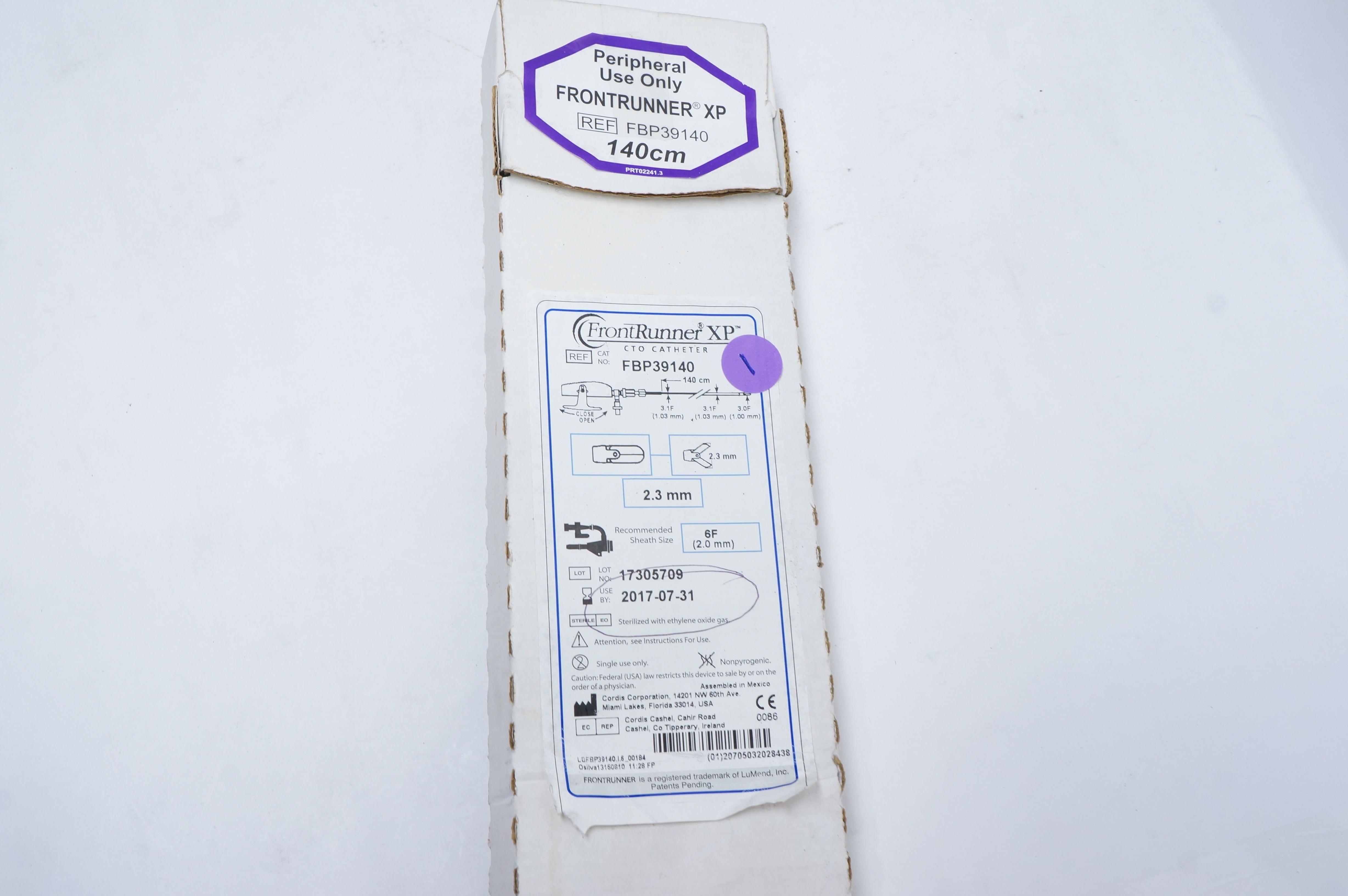 Cordis FBP39140 Front Runner XP CTO Cath. 6F x 140cm (x)
