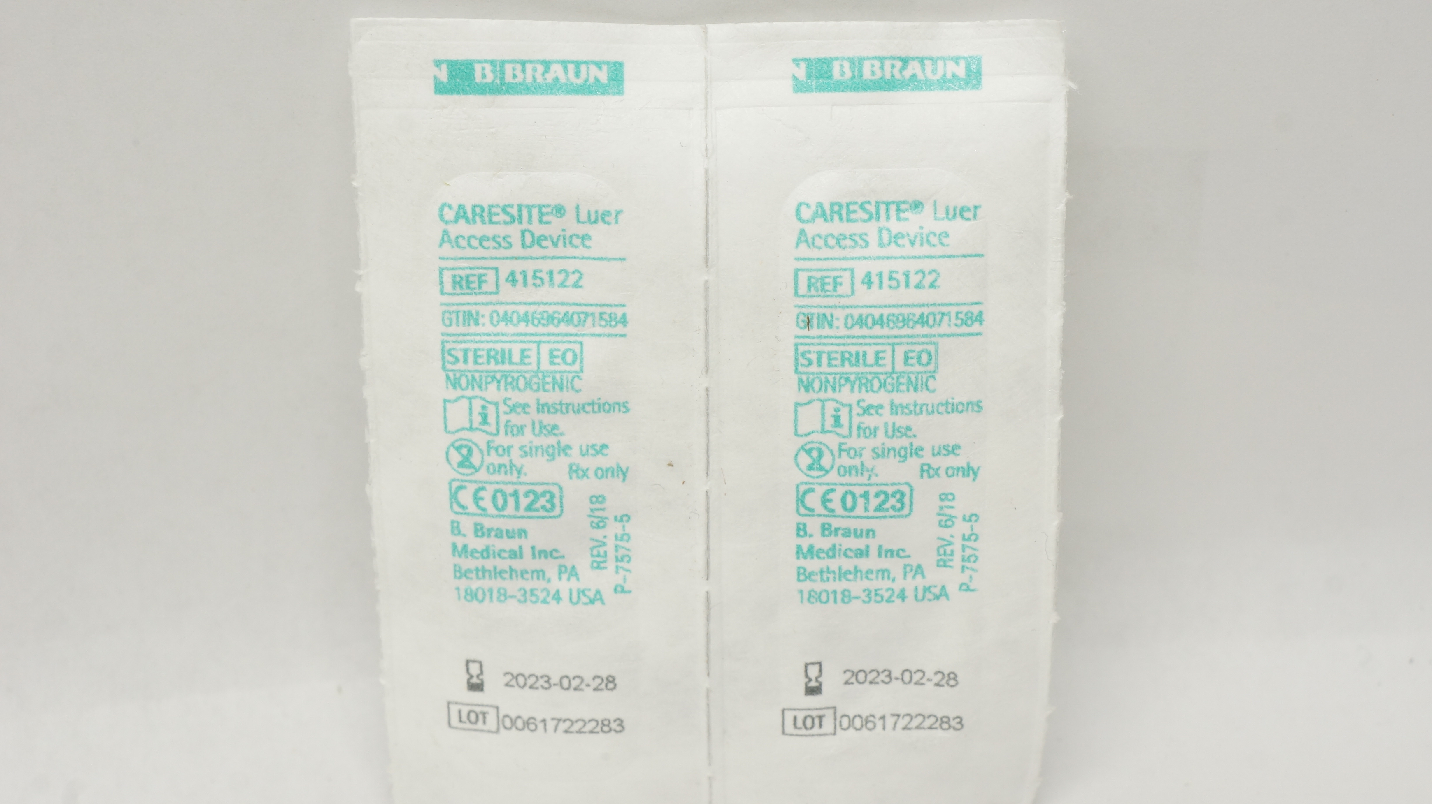 Braun 415122 CARESITE Luer Access Device - Pack of 2