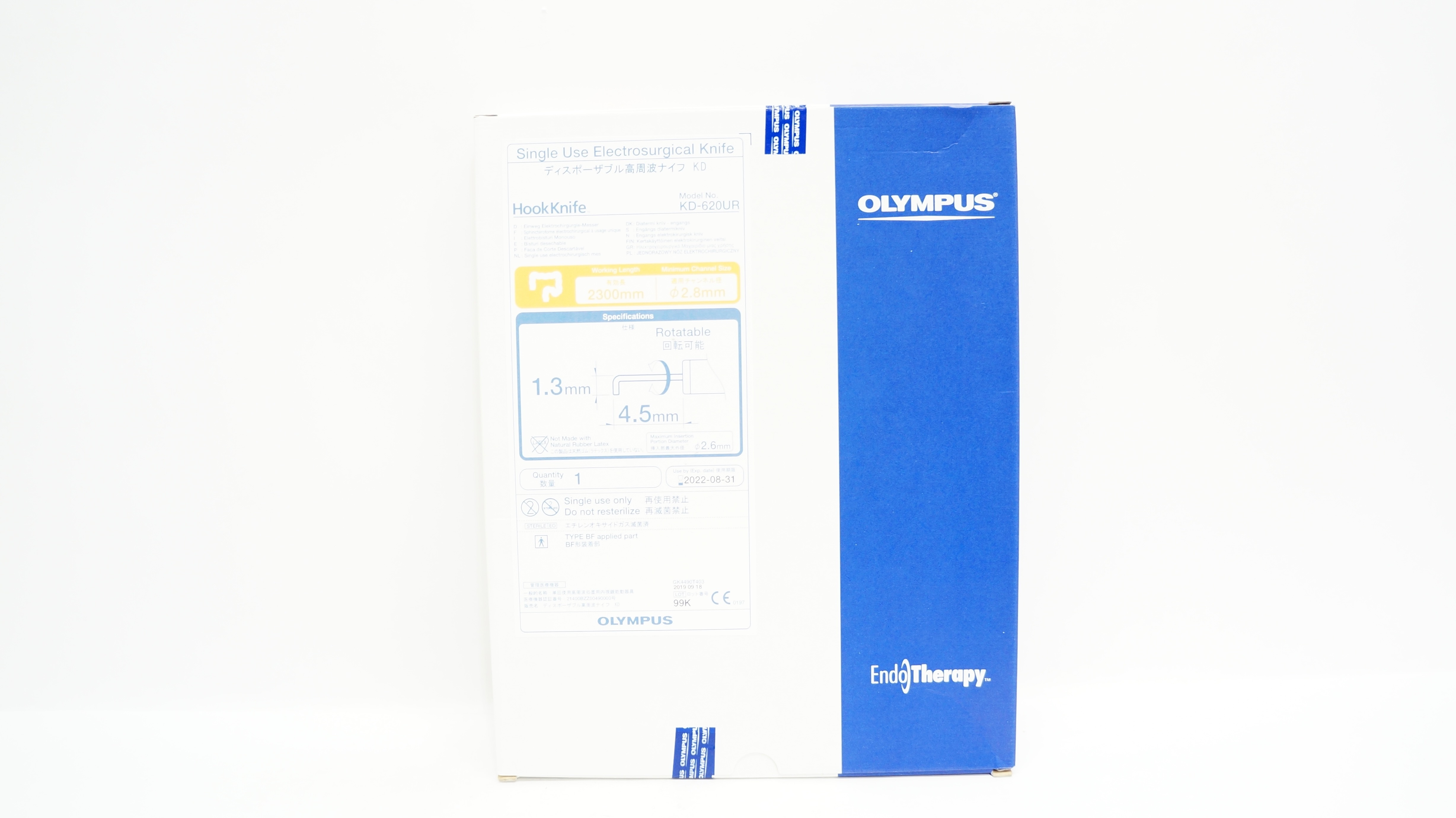 Olympus KD-620UR HookKnife Elecrosurgical Knife, Rotatable 1.3 x 4.5mm (x)