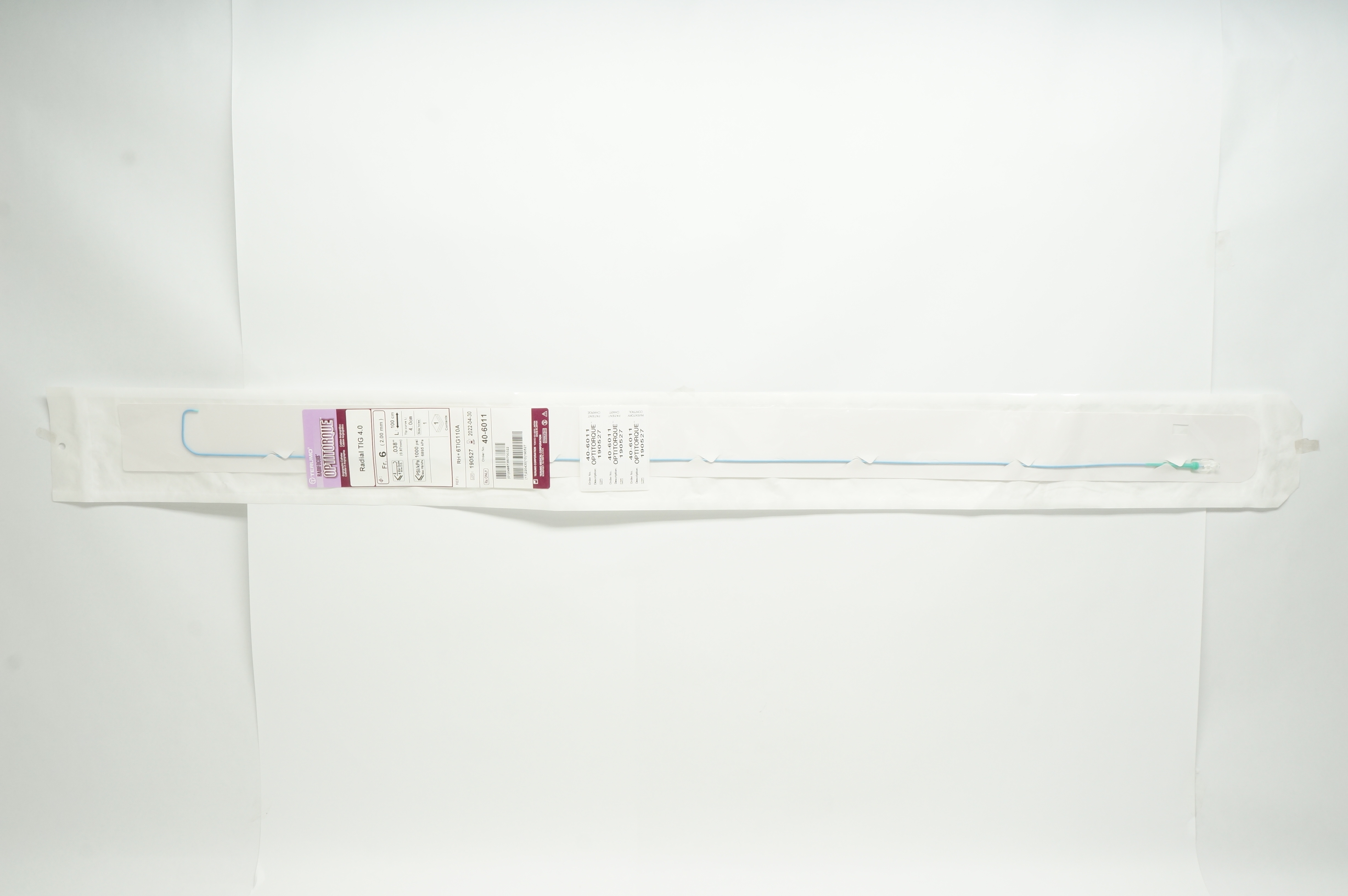 Terumo 6TIG110A Radifocues Optitorque Angiographic Cath. 6Fr. x 100cm